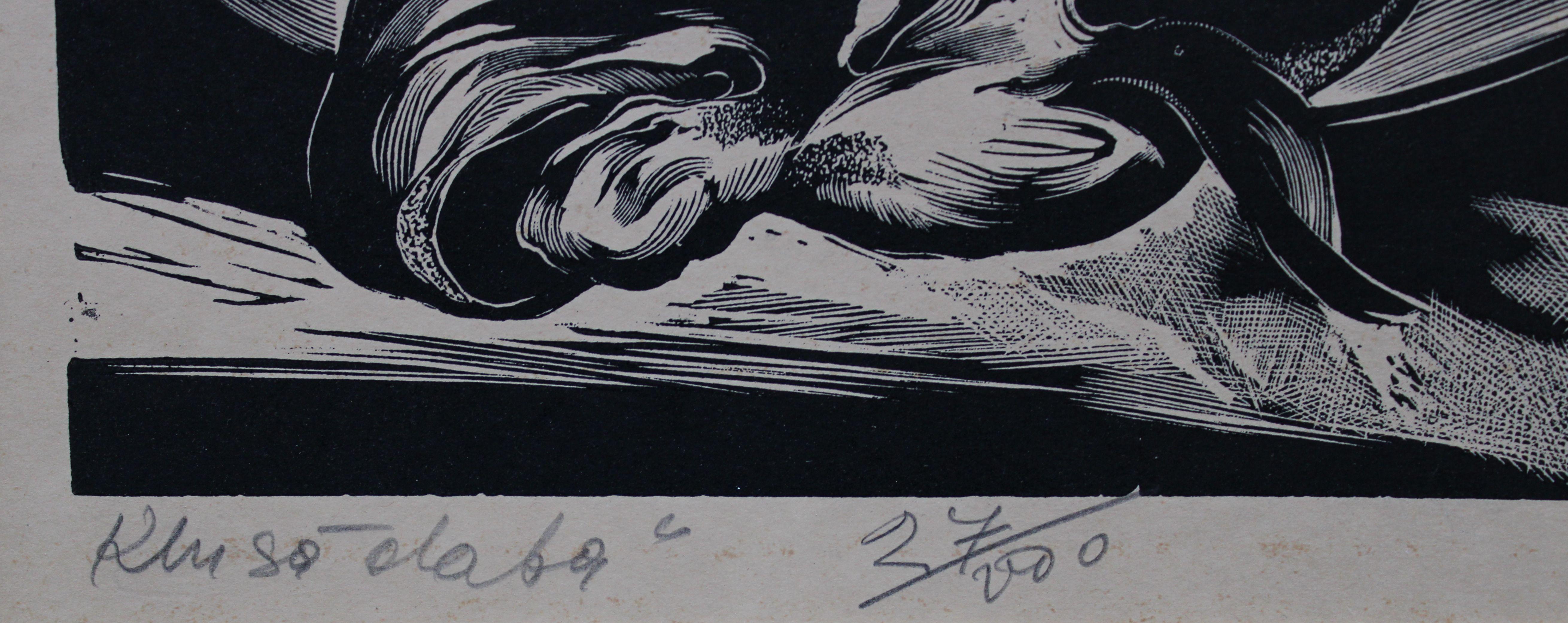 Stillleben 13/100. Papier, Linolschnitt, 5/100, 22x25 cm

1967

Olgerts Abelite (1909-1972)

Das Thema dieses Linolschnitts ist ein Stillleben mit einem Fisch auf einem Teller. Das Stillleben ist eine Kunstgattung, die sich in der Regel auf