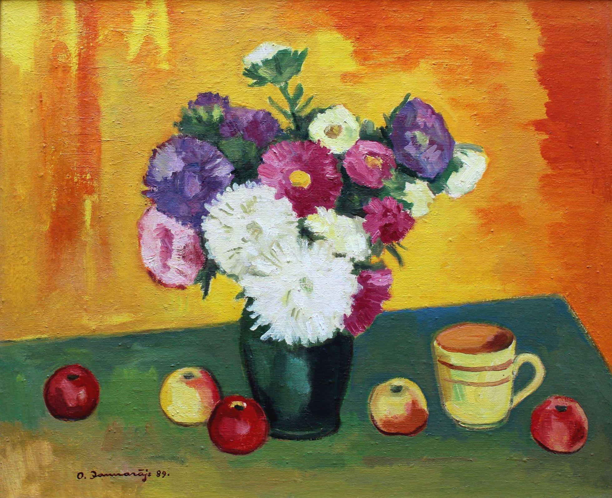 Still life with apples. 1989. Oil on canvas, 60x73 cm