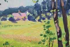 Path on the edge of the forest. Cardboard, oil. 22x28 cm