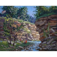 Barranco de Perse 1954, contrachapado, óleo, 21,5x26,8 cm