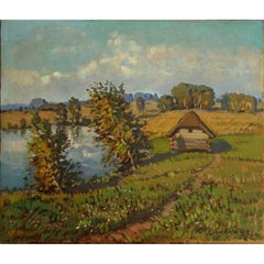 Sauna. 1958, contrachapado, óleo, 59,5x70 cm