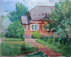 Yard. Oil on cardboard, 14 x 17, 5 cm