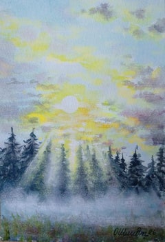 At Dawn, Landscape Painting, Watercolor on Paper, 2026