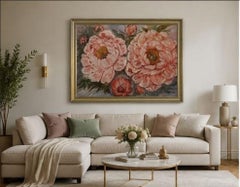 Peonies, Still Life Painting, Acrylic and Pastel on Hardboard, 2026
