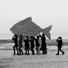 "Catch" Black & White Photography 39" x 39" inch Edition 1/3 by Olha Stepanian