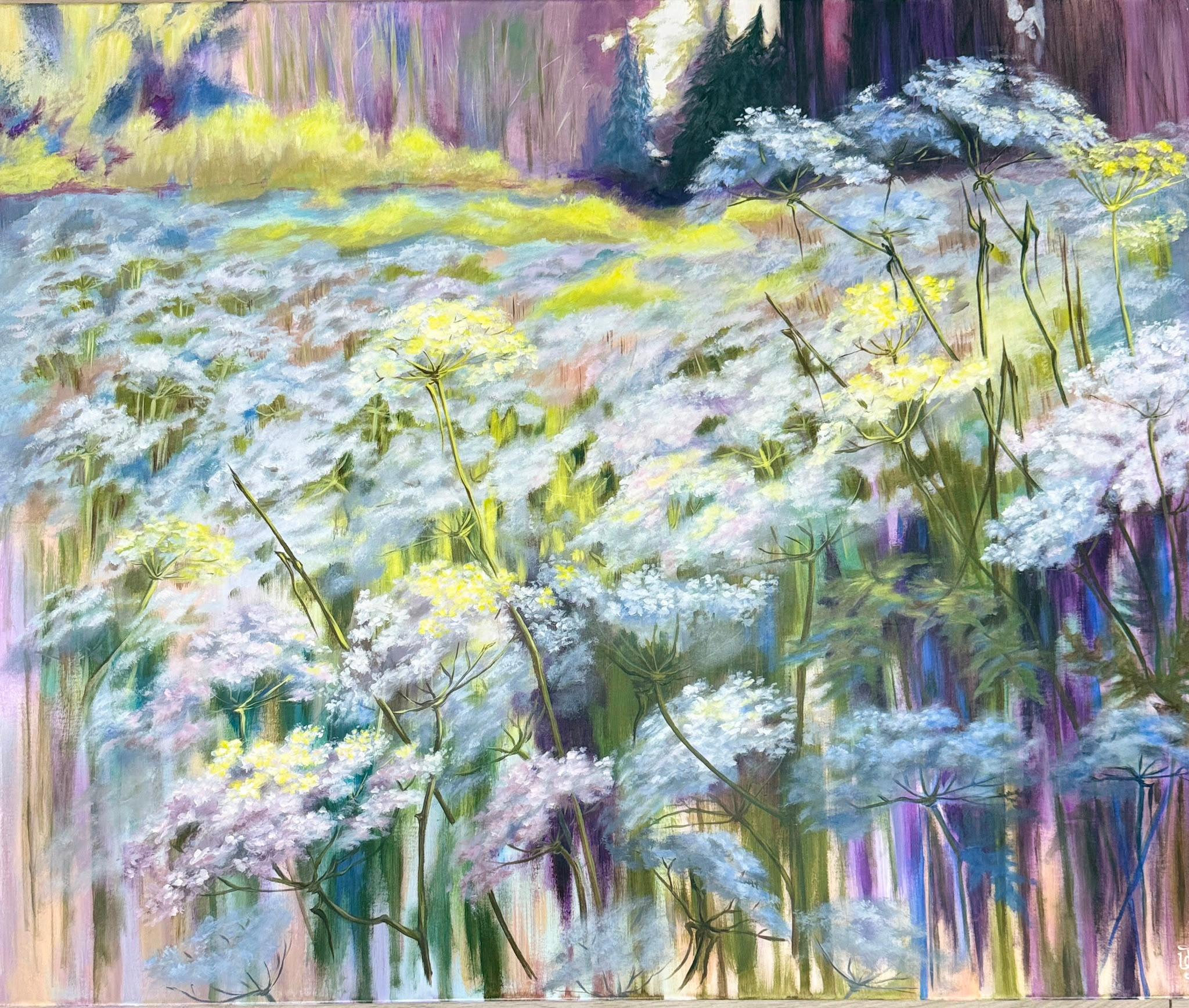 Landscape Painting di Olha Symonenko - Il canto del prato