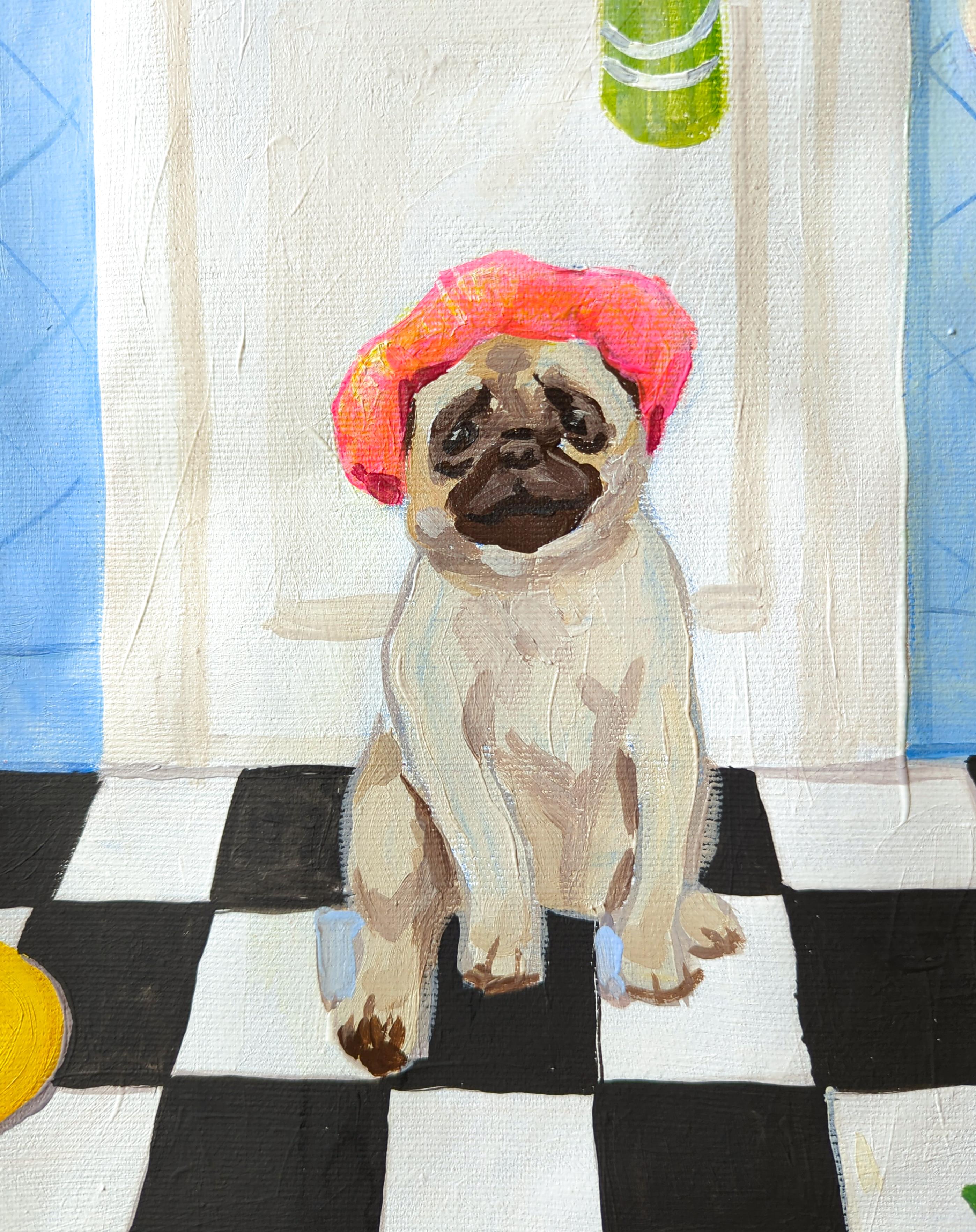 Bath time, Vacation on the Happy Island-Serie (Zeitgenössisch), Painting, von Olha Vlasova