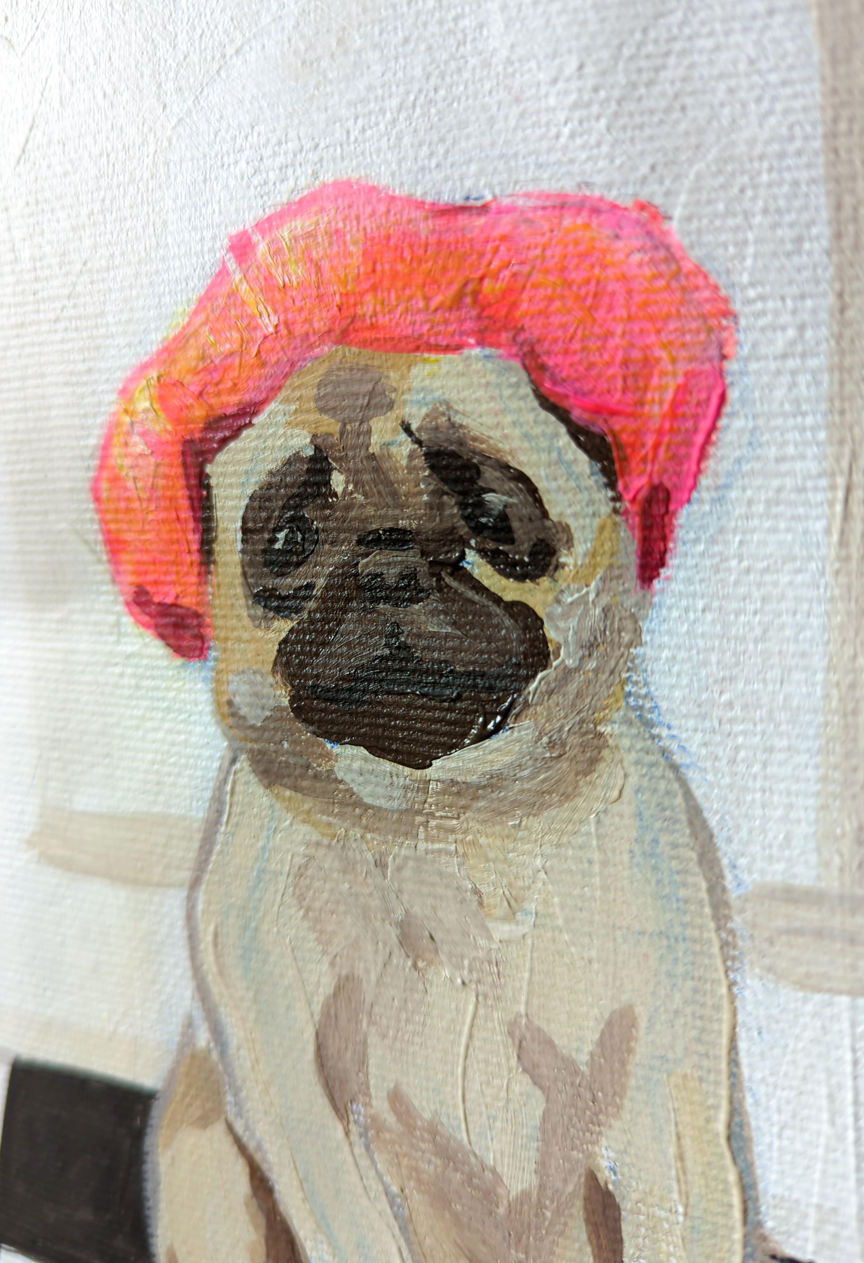 Bath time, Vacation on the Happy Island-Serie (Beige), Figurative Painting, von Olha Vlasova