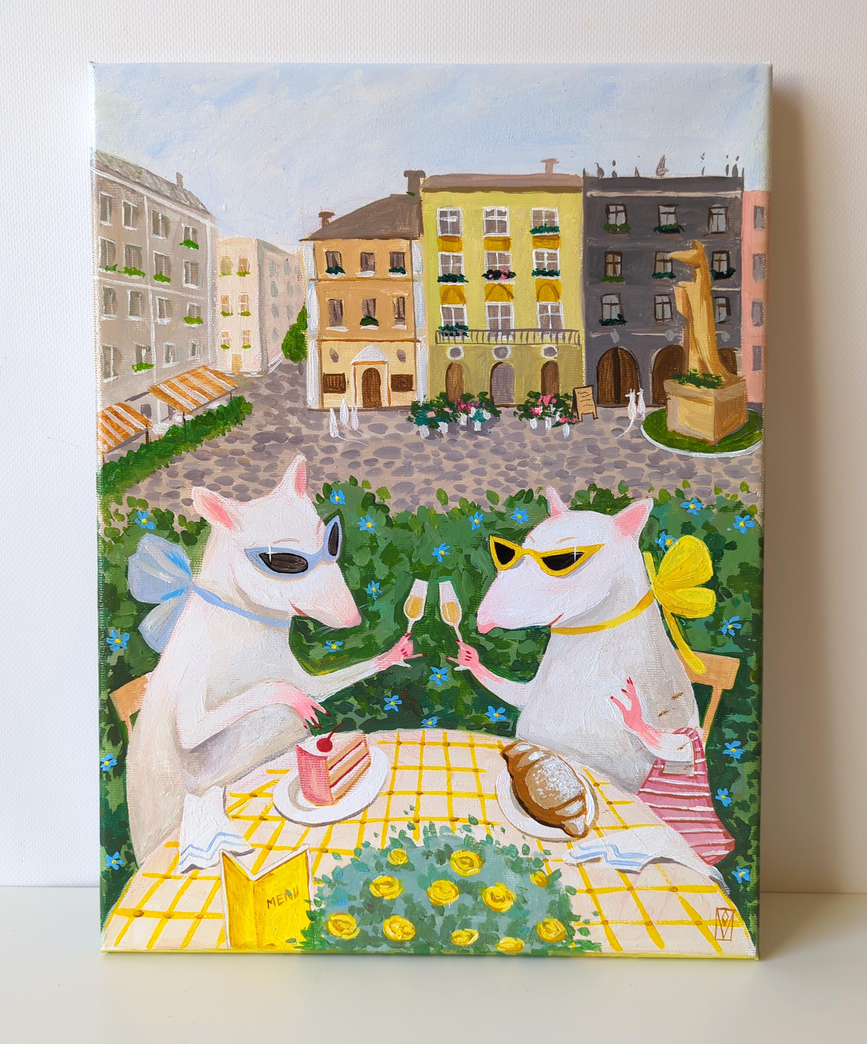 Besties, serie Vacaciones en la Isla Feliz - Painting de Olha Vlasova