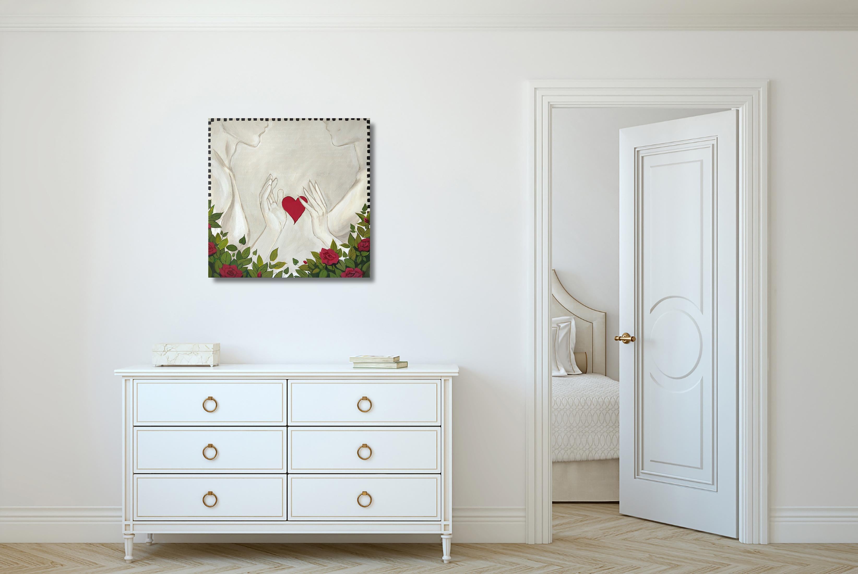 Blühende Liebe, Romantik-Serie – Painting von Olha Vlasova