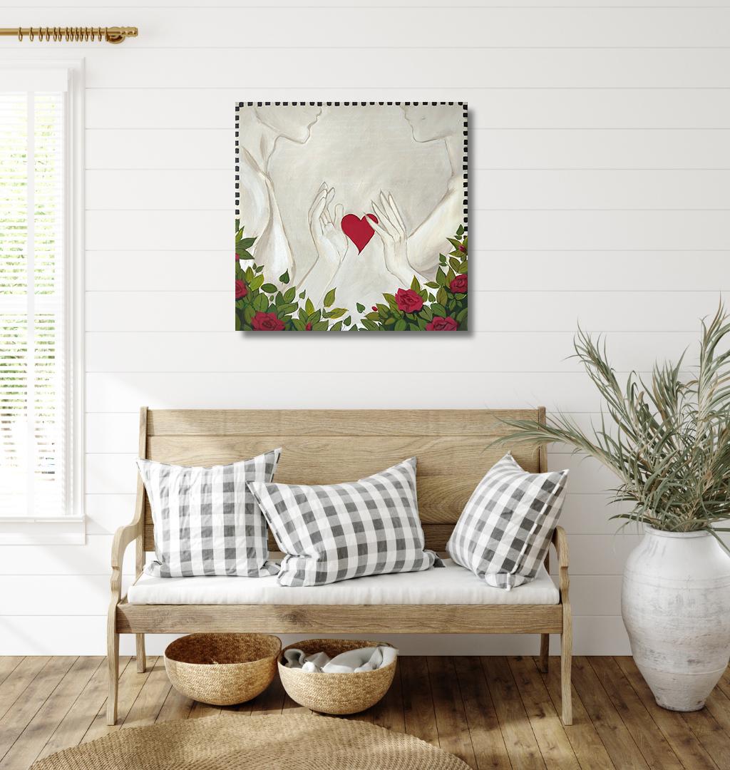 Blühende Liebe, Romantik-Serie (Zeitgenössisch), Painting, von Olha Vlasova