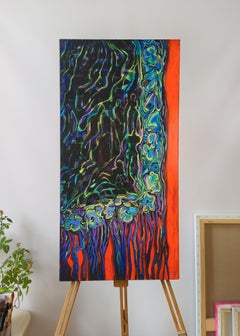 "Carpet on the wall", Neon ornamental painting by Olha Vlasova