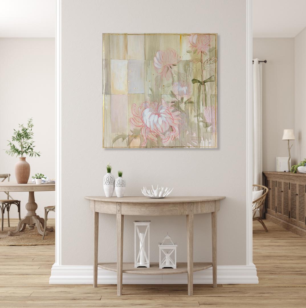 Chrysanthemums - Contemporary Painting by Olha Vlasova