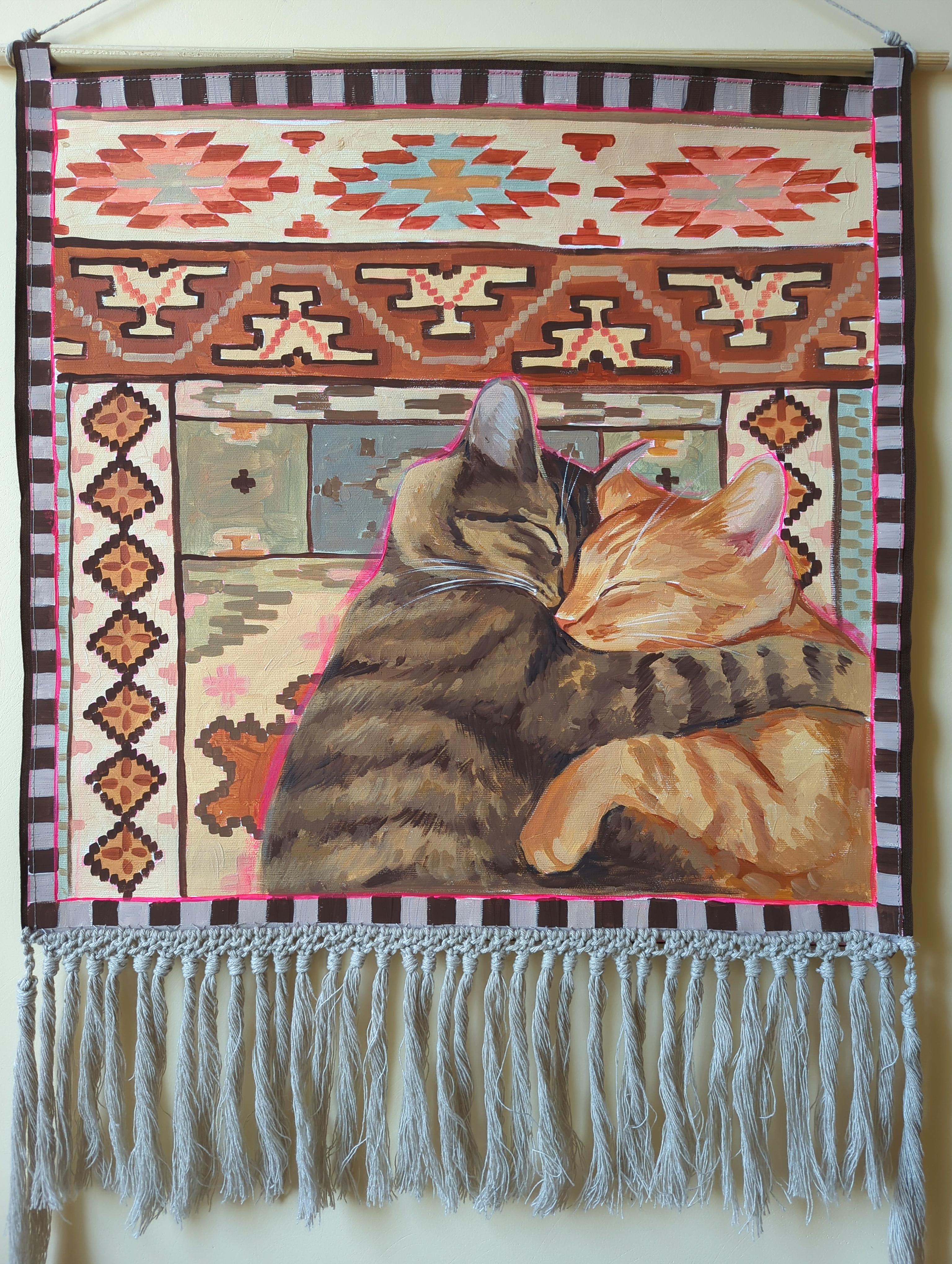 Mimos, serie Dulce Hogar - Painting Contemporáneo de Olha Vlasova