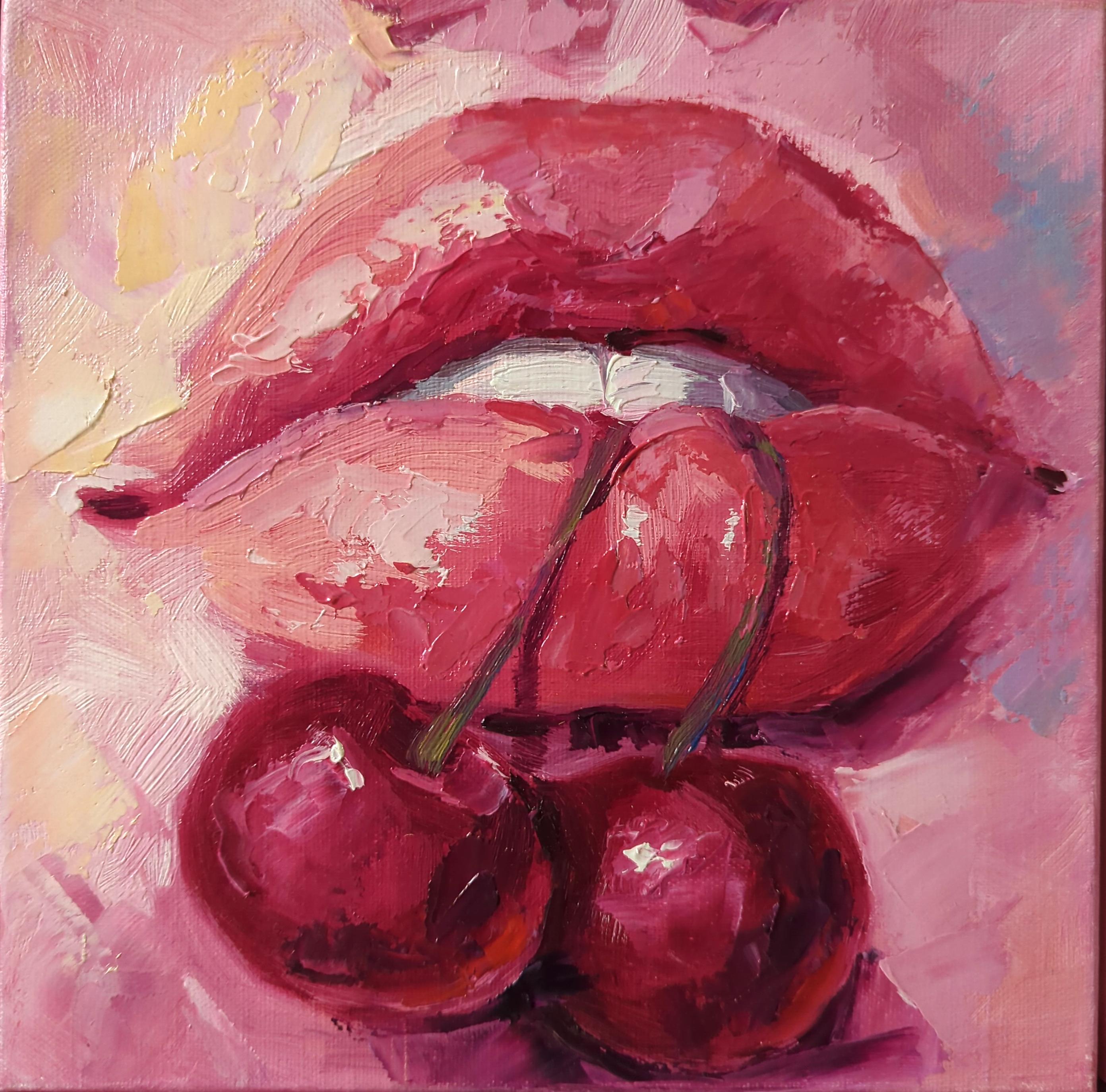 Coqueteo, conjunto de 9 cuadros separados - Portrait Painting Marrón de Olha Vlasova