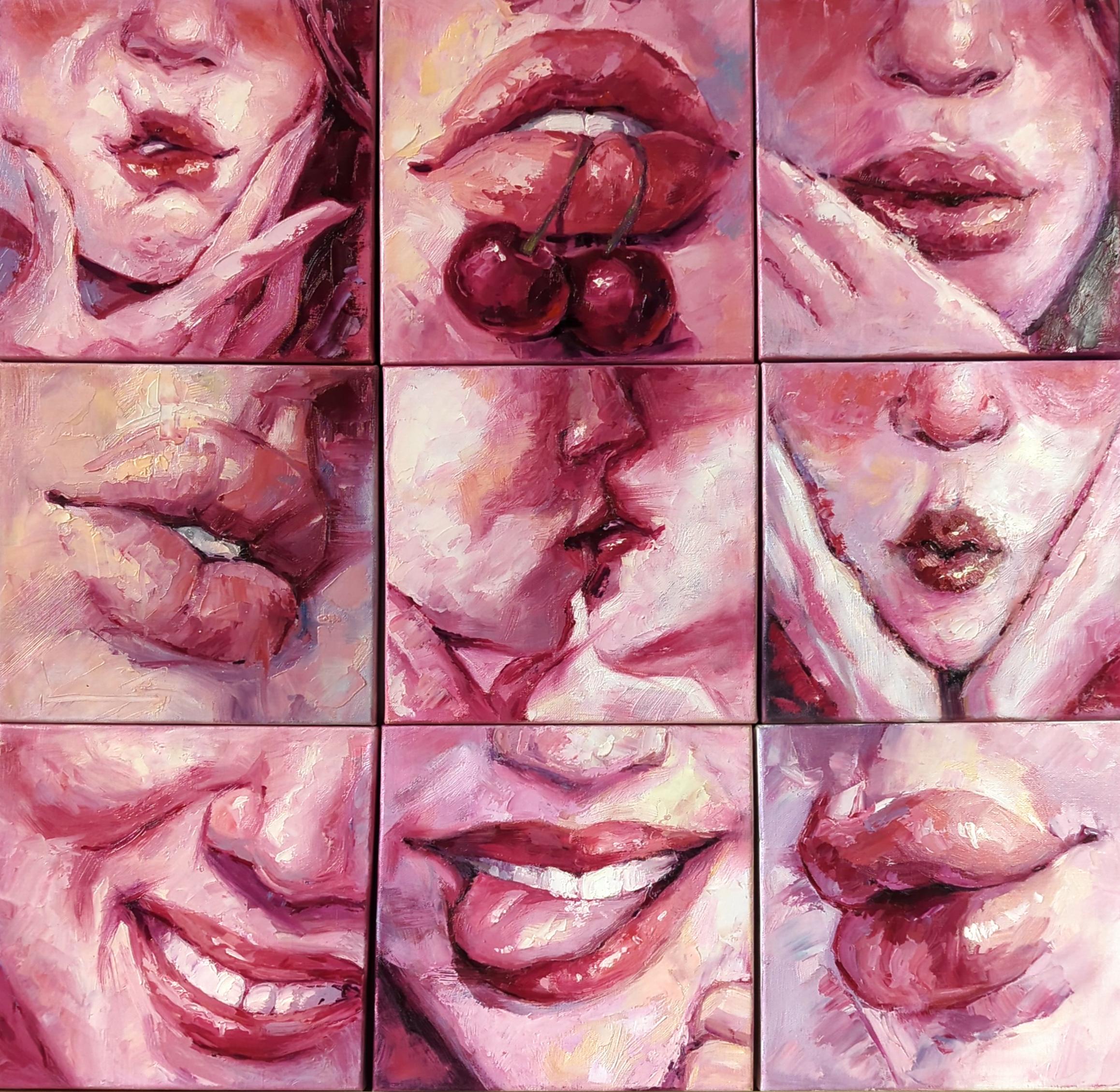 Flirt, set of 9 separate paintings