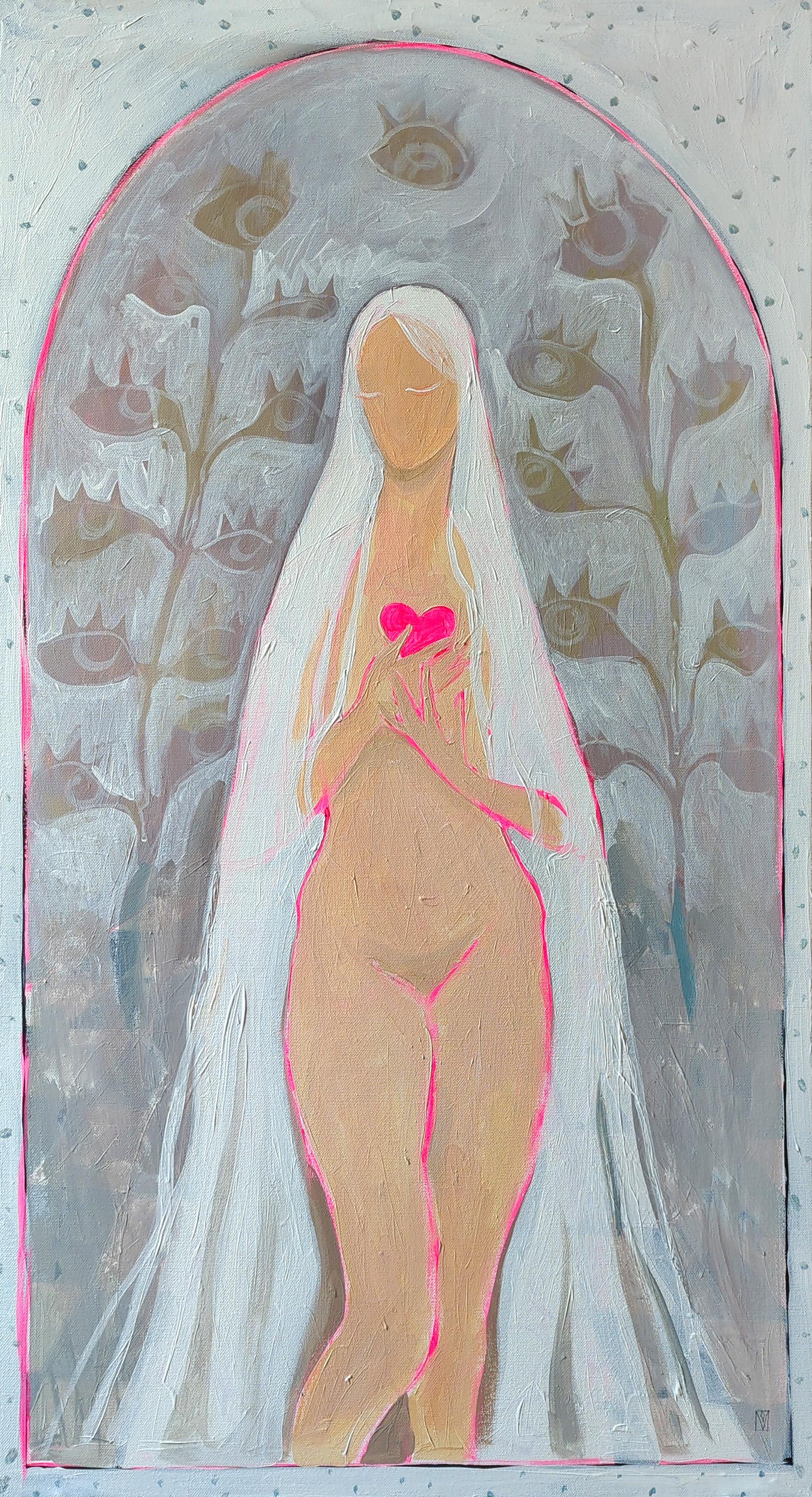 Olha Vlasova Nude Painting - Happiness loves silence, Spring serie