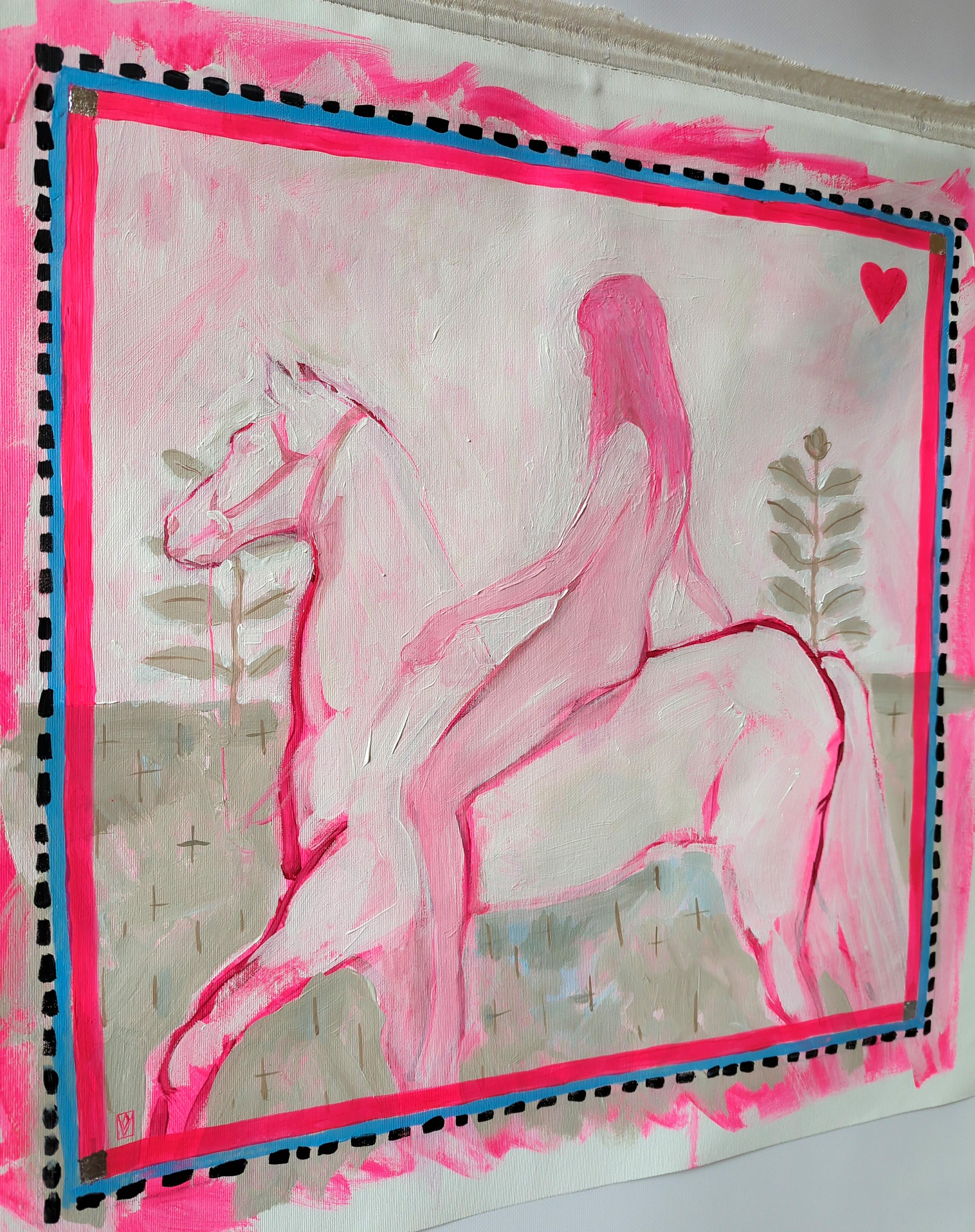 Horsewoman, série printemps - Contemporain Painting par Olha Vlasova