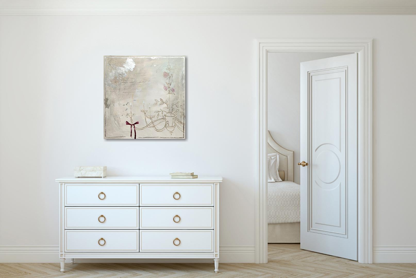 Luz interior, serie Romantización - Figurative Painting Gris de Olha Vlasova
