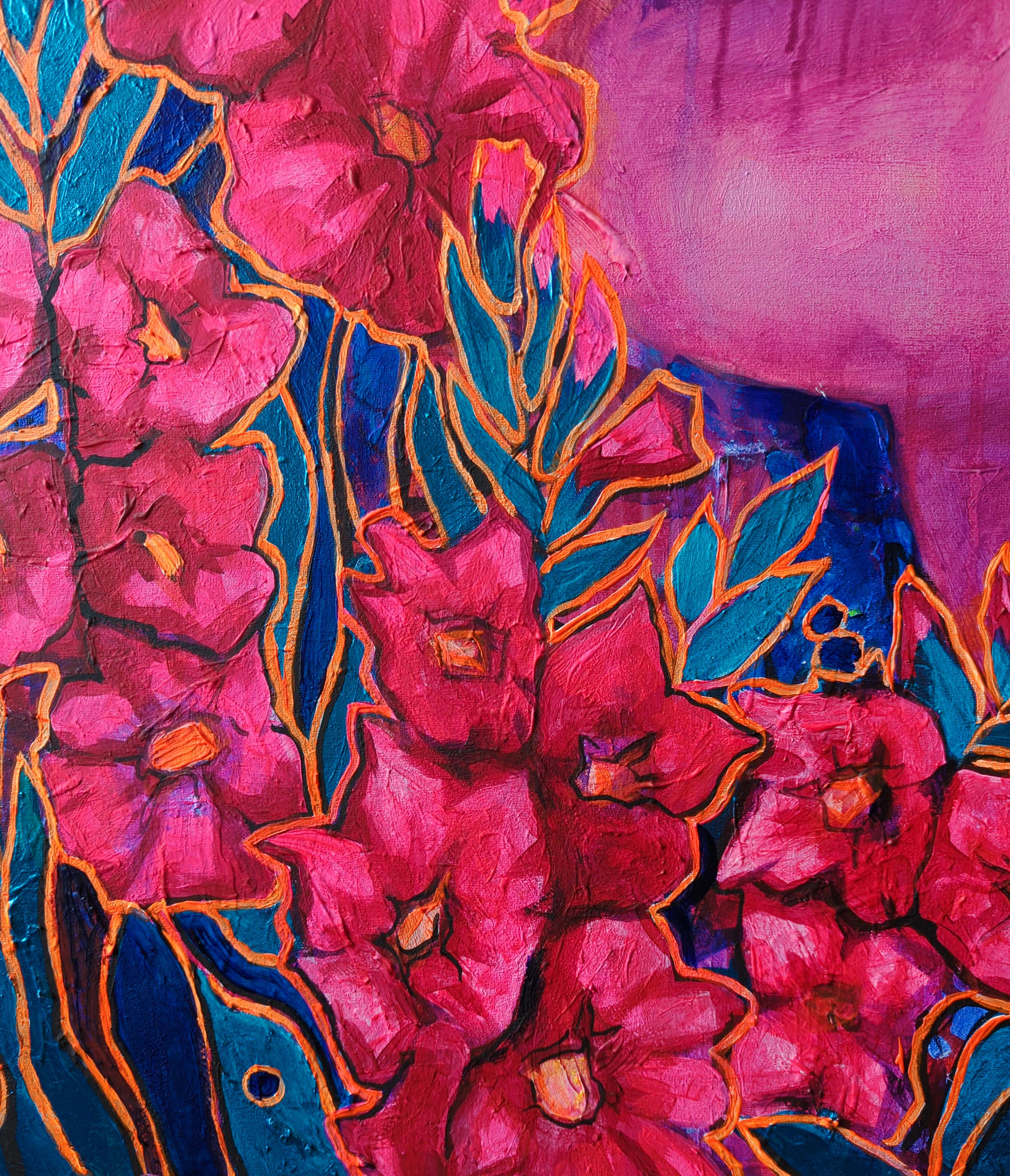 „Joyful calm“ Neongemälde von Olha Vlasova im Angebot 9