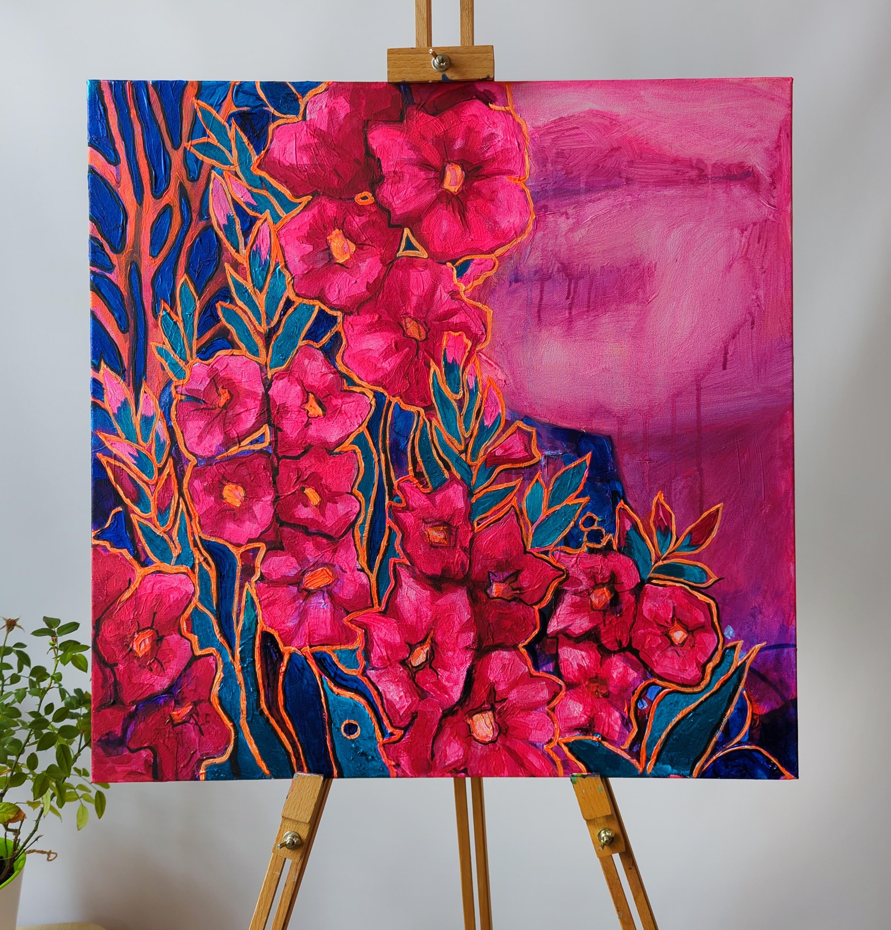 „Joyful calm“ Neongemälde von Olha Vlasova im Angebot 1