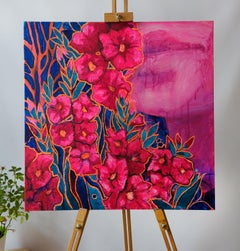 "Joyful calm" neon painting by Olha Vlasova