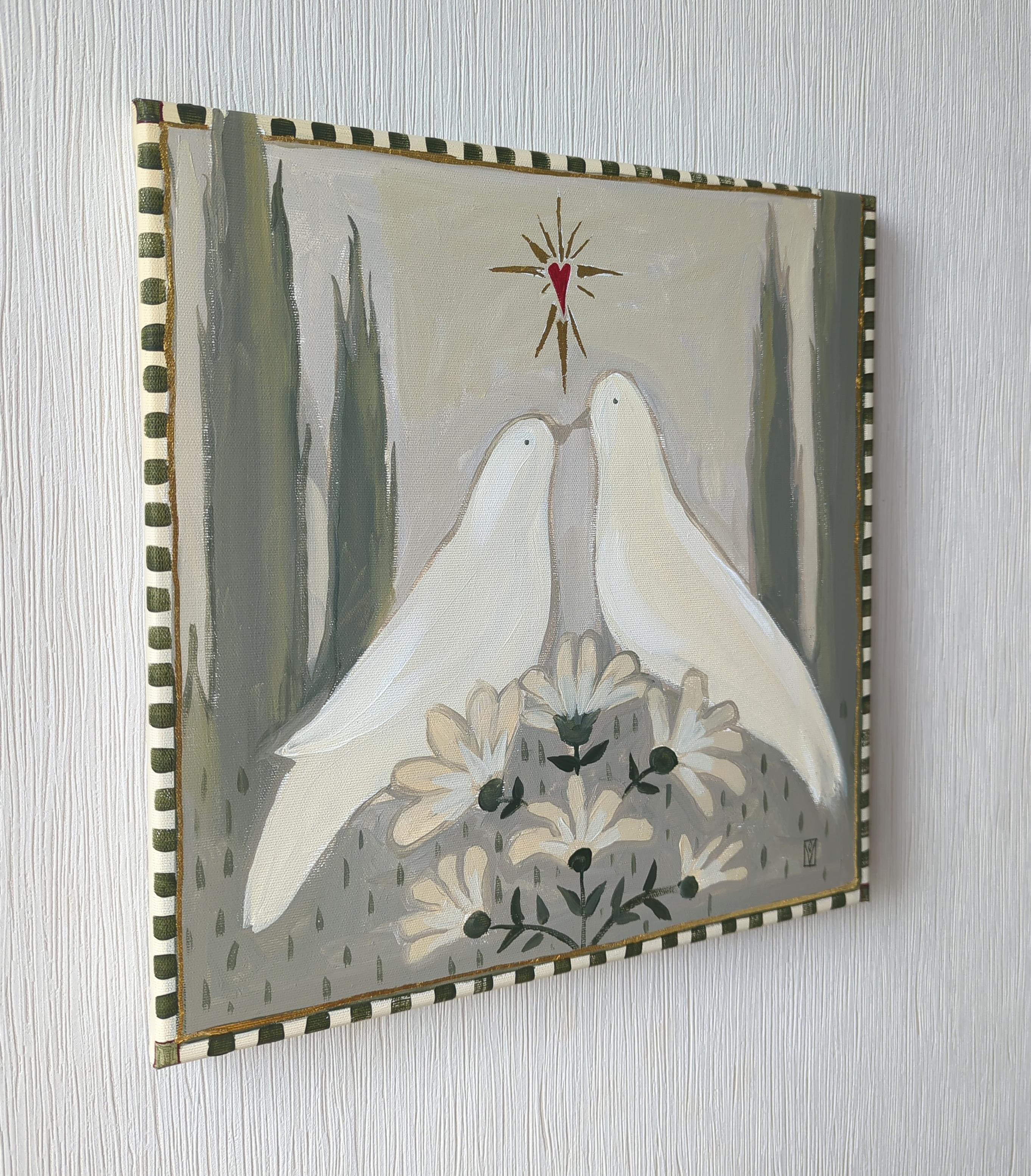 Colombes d'amour, série Romantization - Contemporain Painting par Olha Vlasova