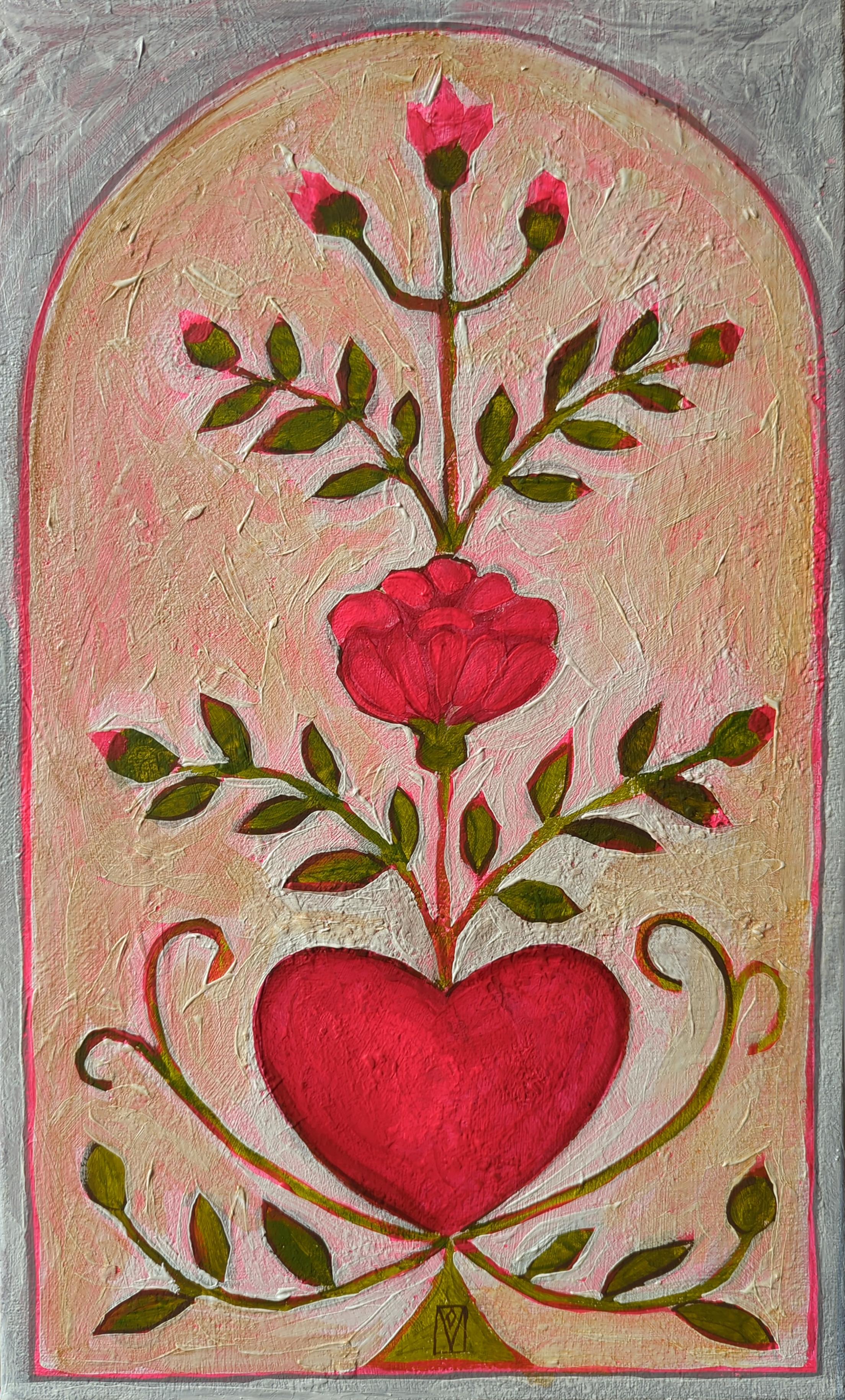Olha Vlasova Interior Painting - Loving heart, Spring serie