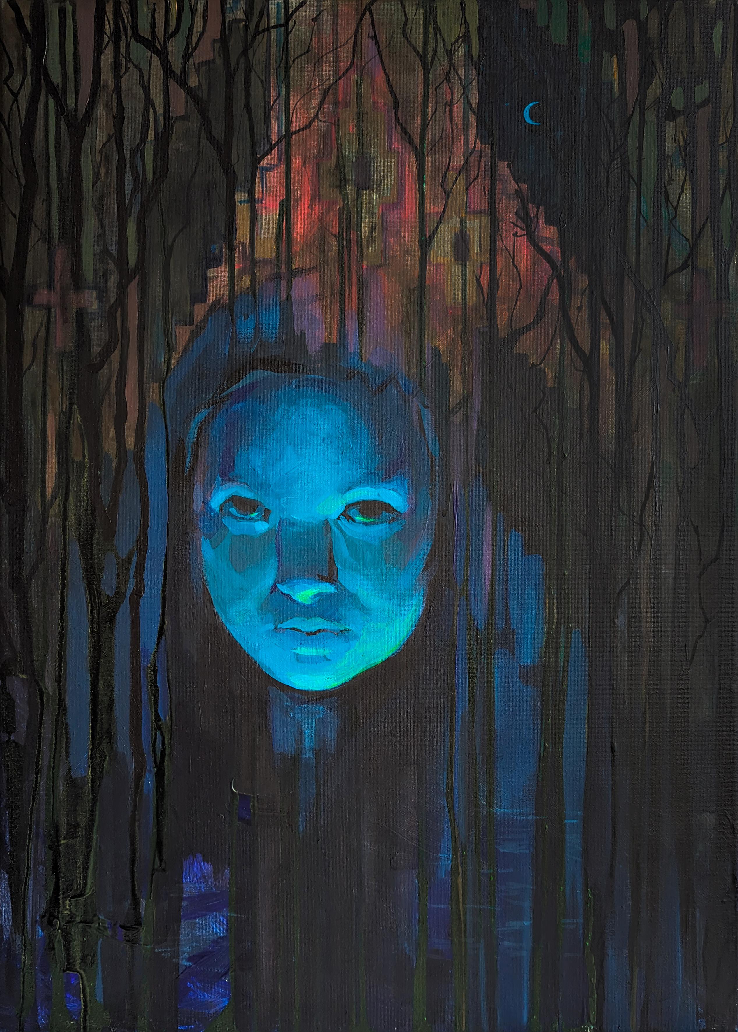 Olha Vlasova Figurative Painting – „Mavka“ der Geist der zerbrochenen Liebe