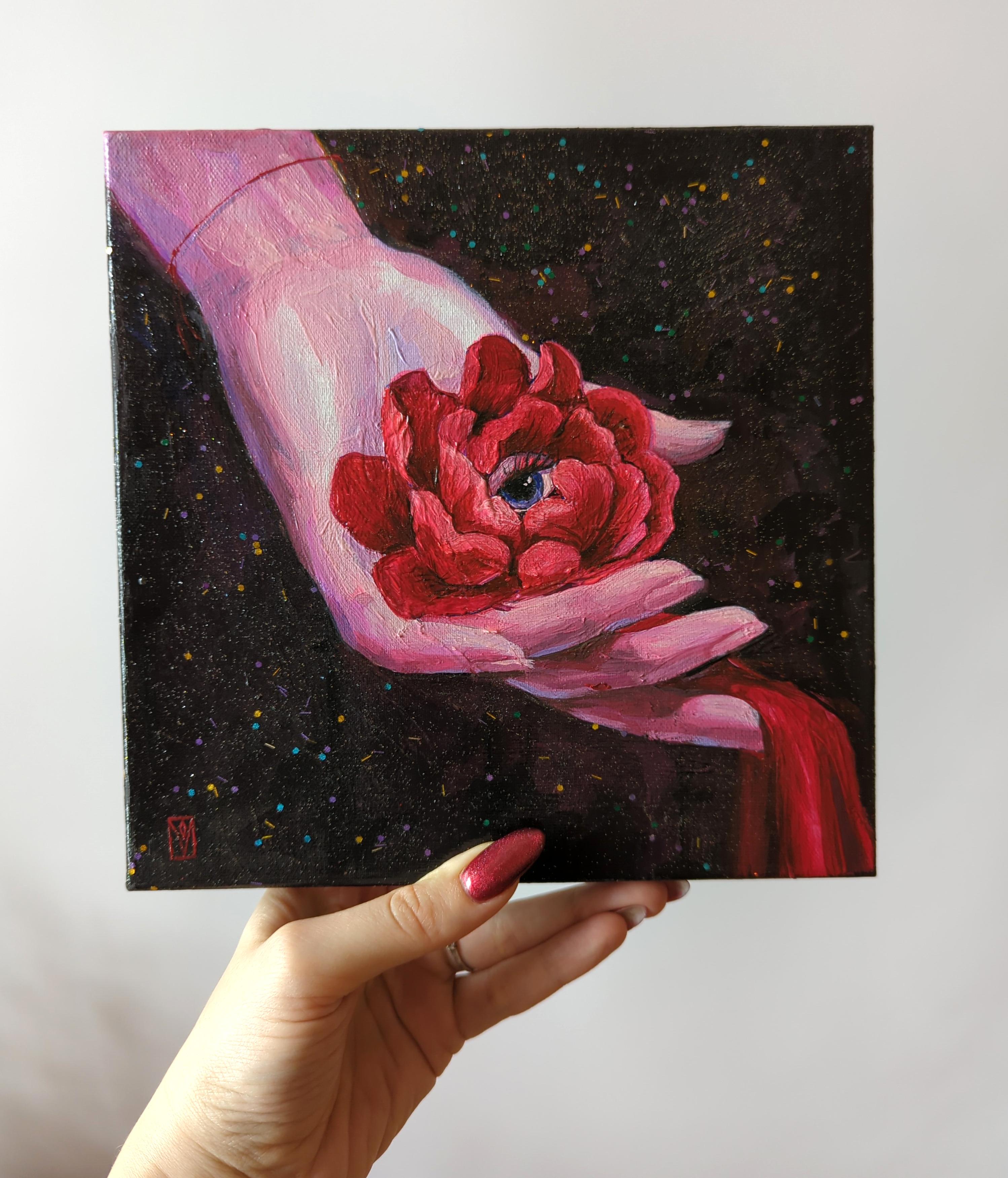 „Observatness“ funkelndes Gemälde von Olha Vlasova im Angebot 11