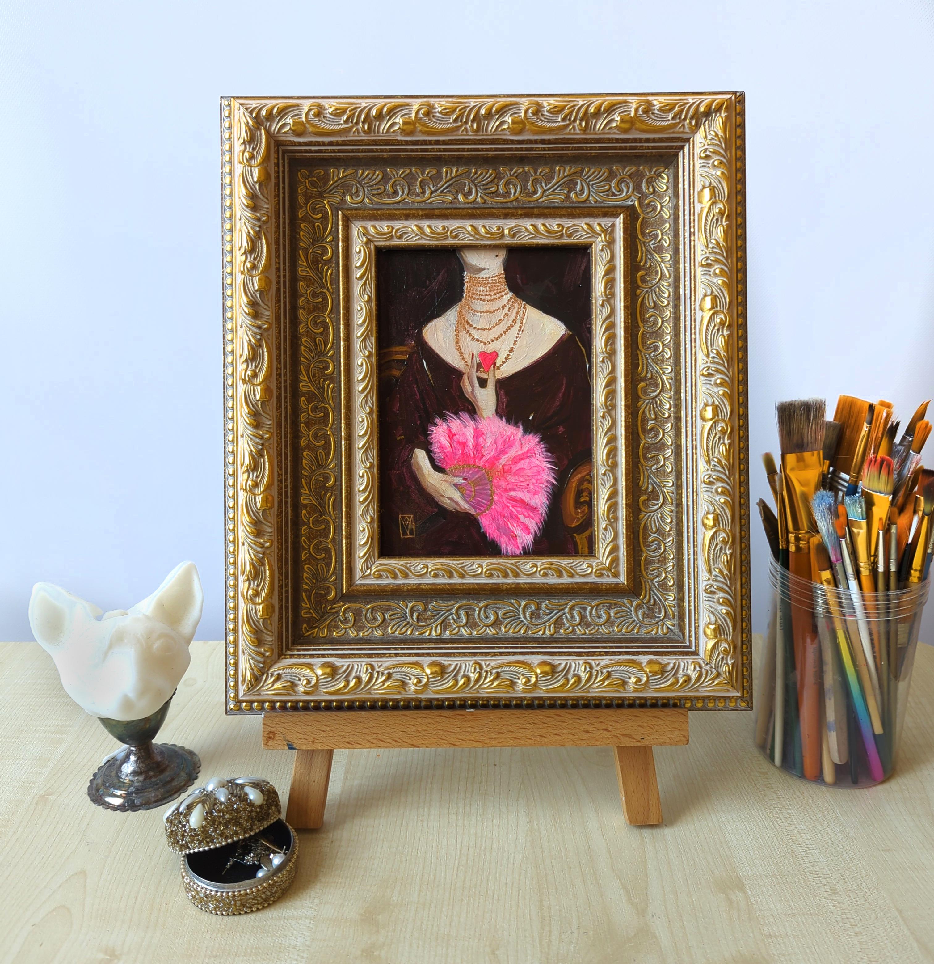 Ventaglio rosa - Painting di Olha Vlasova