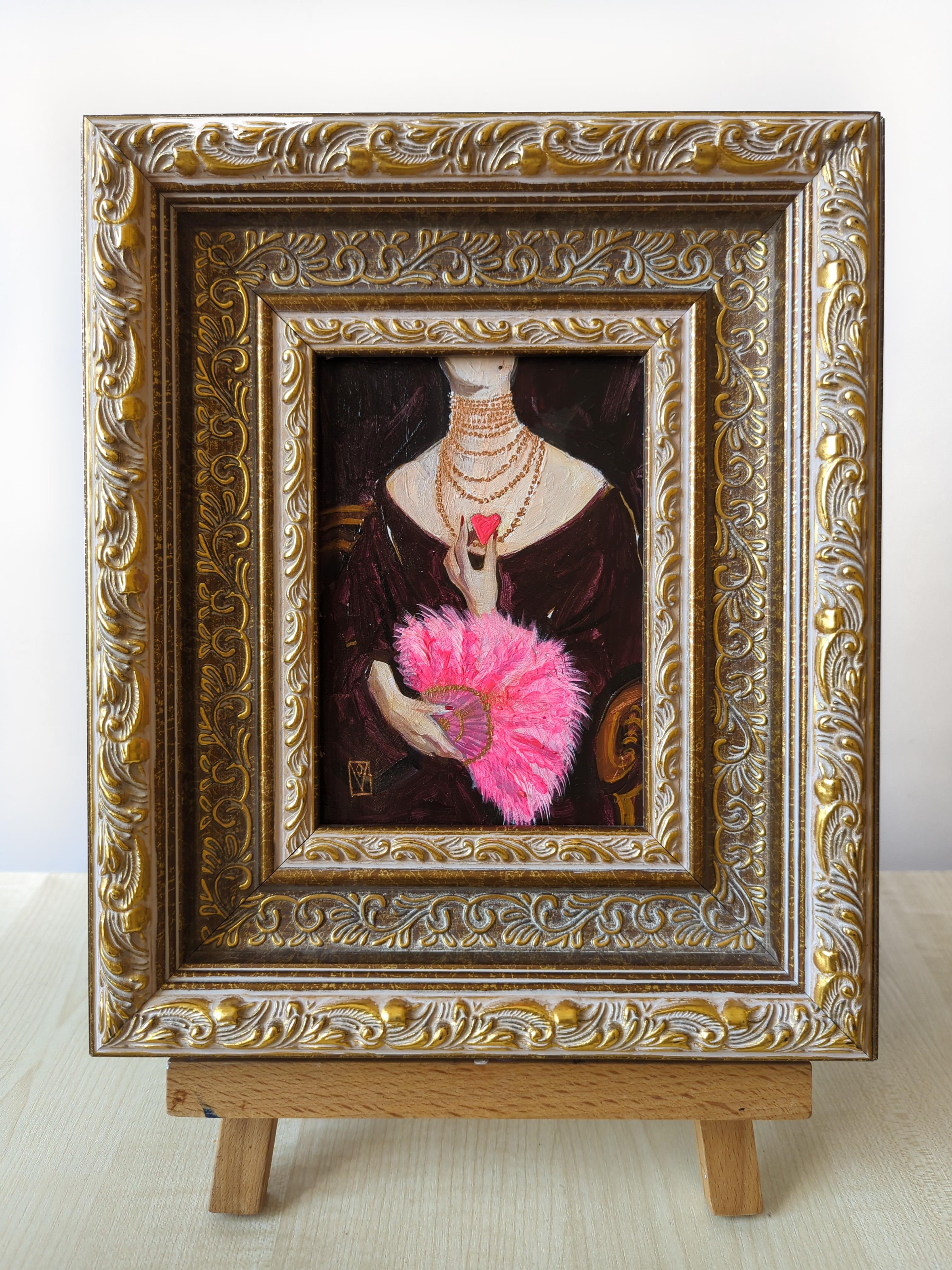 Ventaglio rosa - Painting Contemporaneo di Olha Vlasova