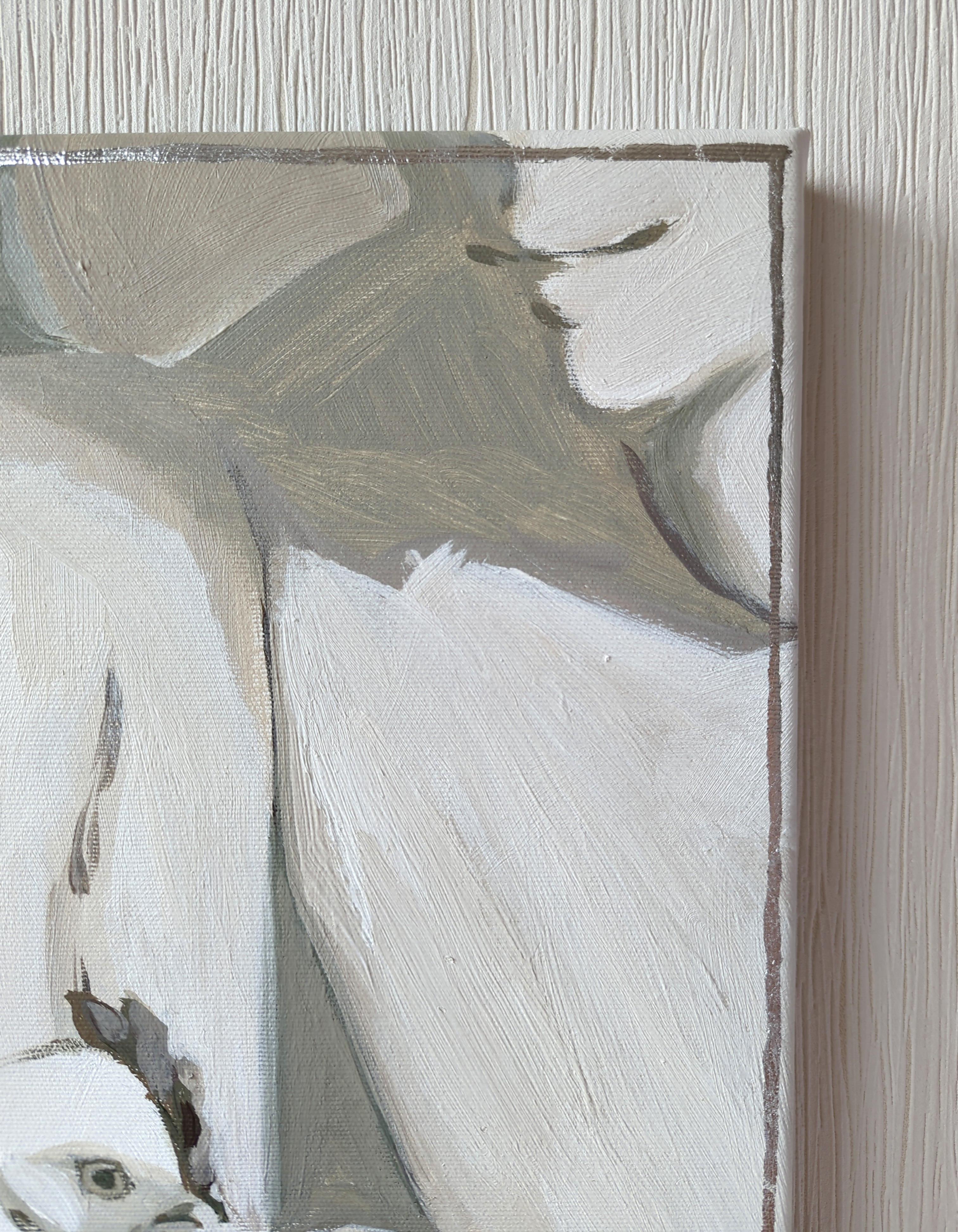 Provence, Romance series - Gray Figurative Painting by Olha Vlasova