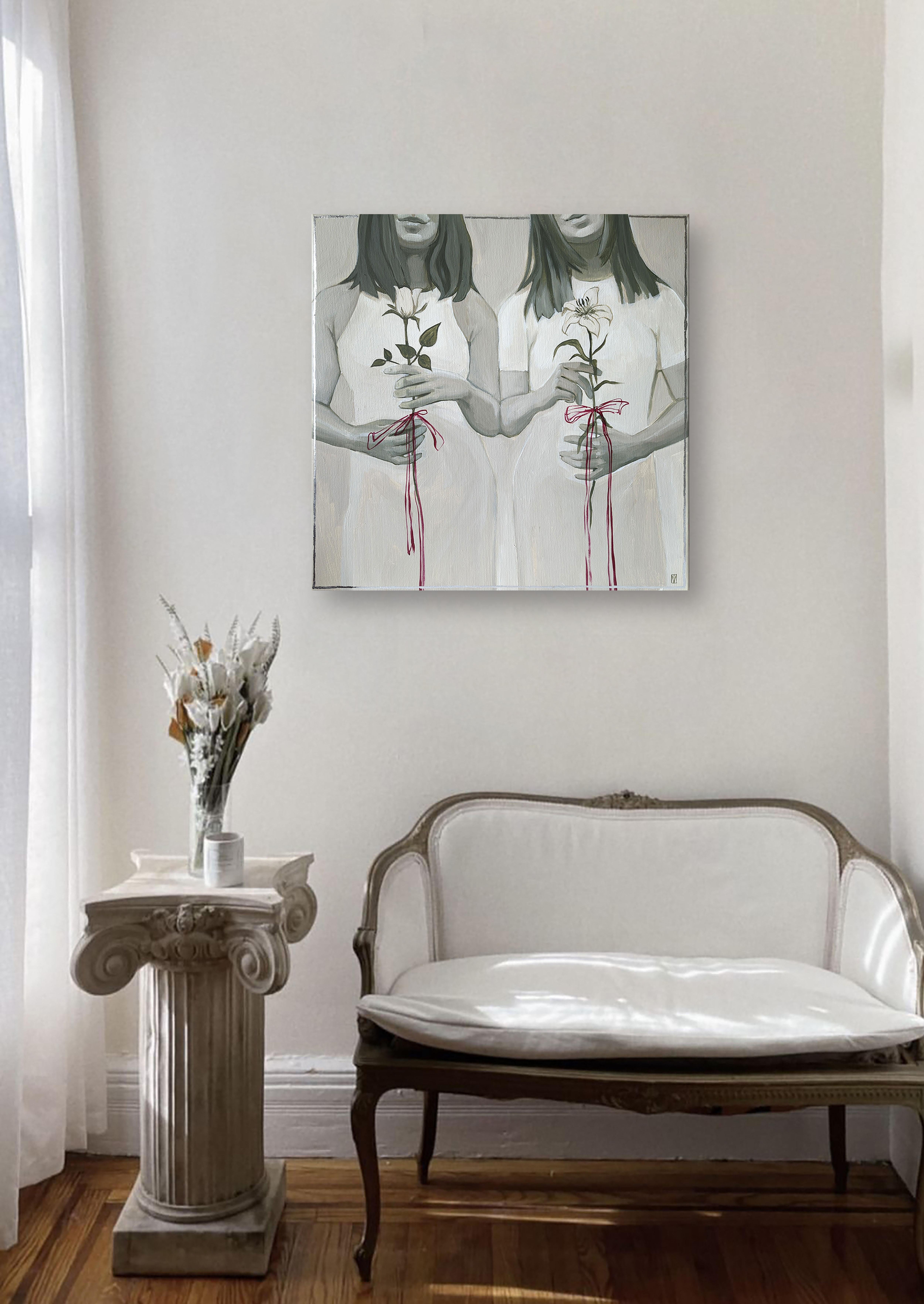 Sœurs - Contemporain Painting par Olha Vlasova