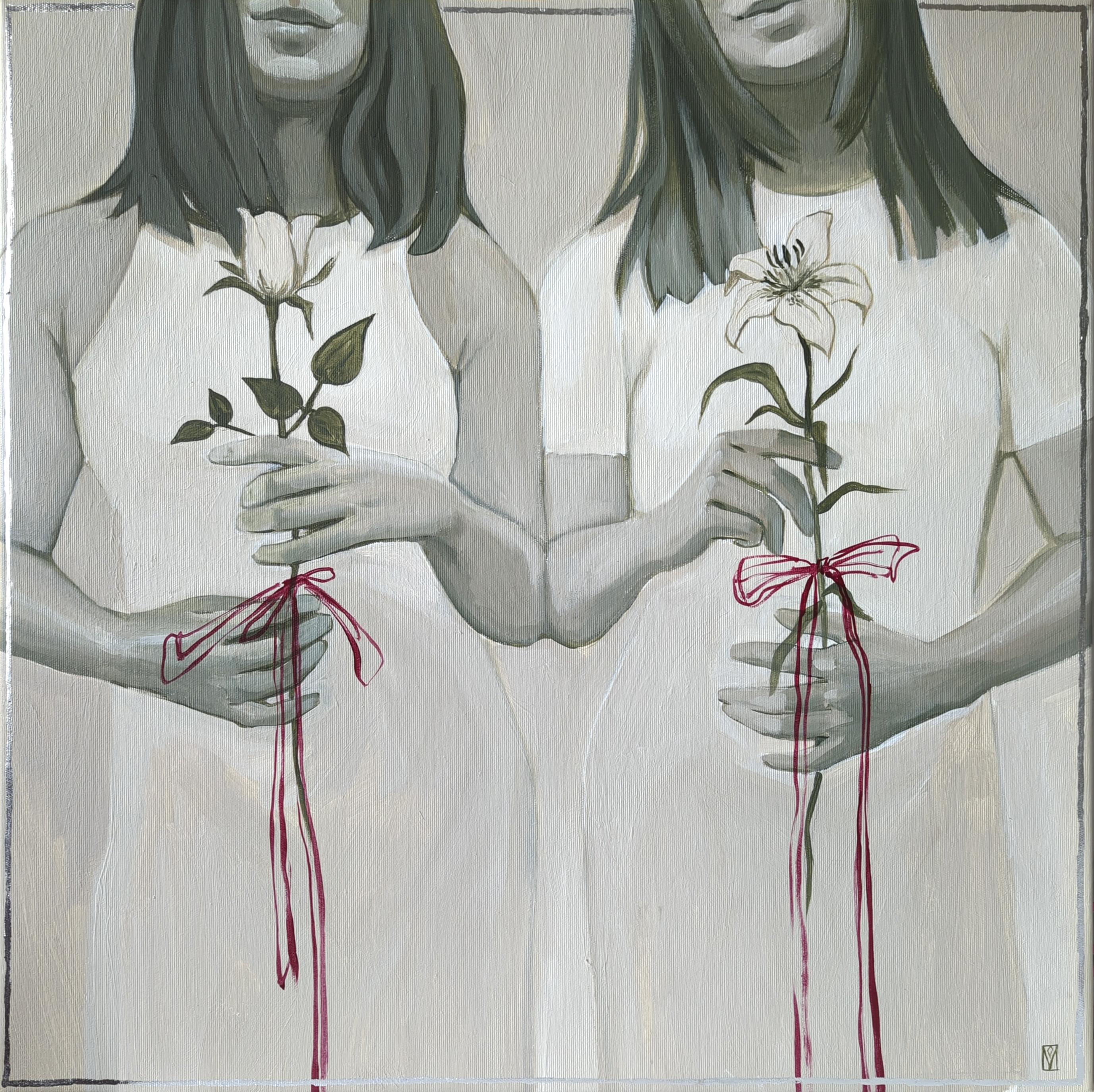 Figurative Painting Olha Vlasova - Sœurs