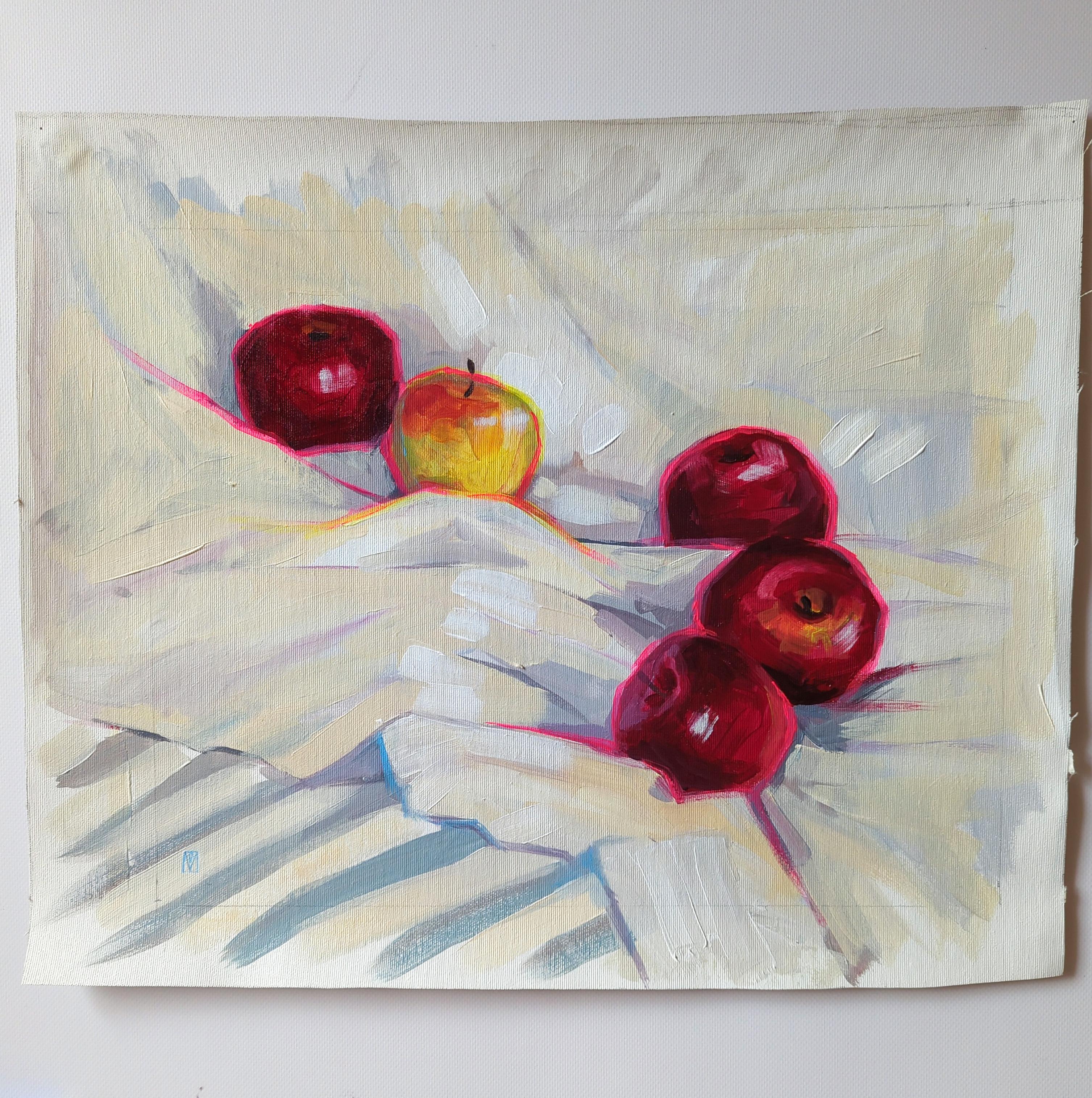 Snow White's apples - Contemporary Painting by Olha Vlasova