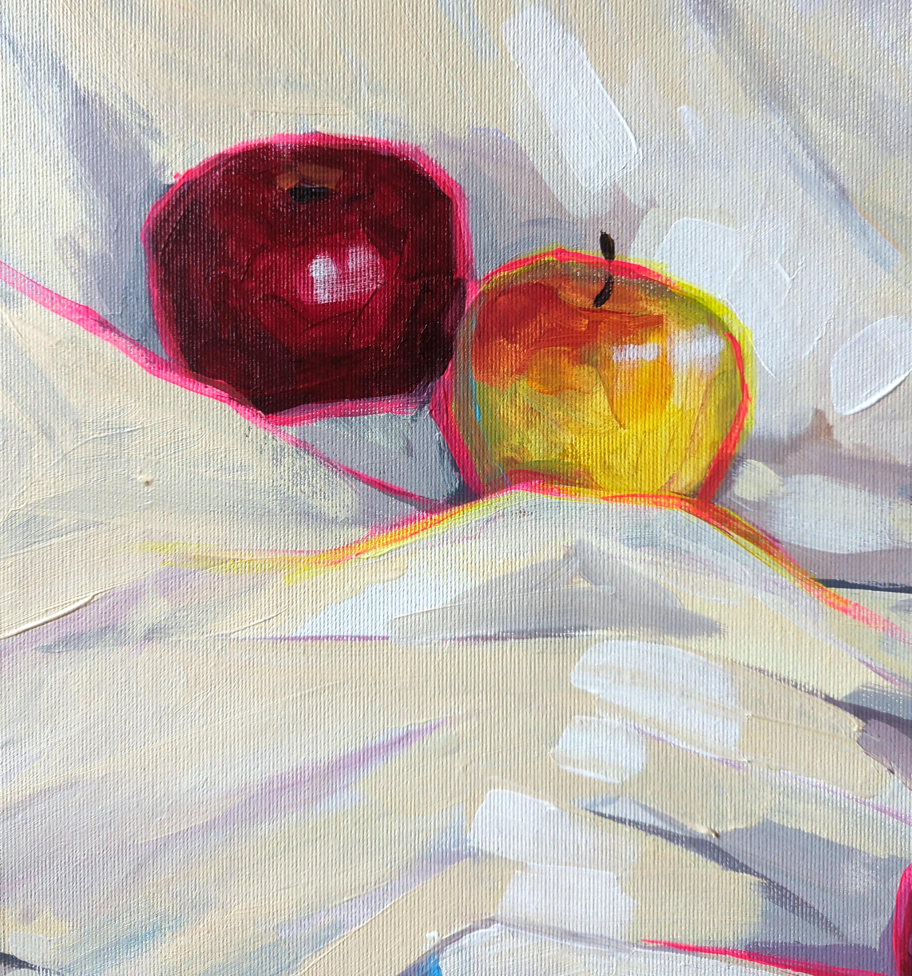 You will receive this painting stretched, with painted edges and completely ready for hanging. Framing is not obligatory and depends only on your preference.

This painting was inspired by the beauty of juicy apples purchased at the farmer's market.