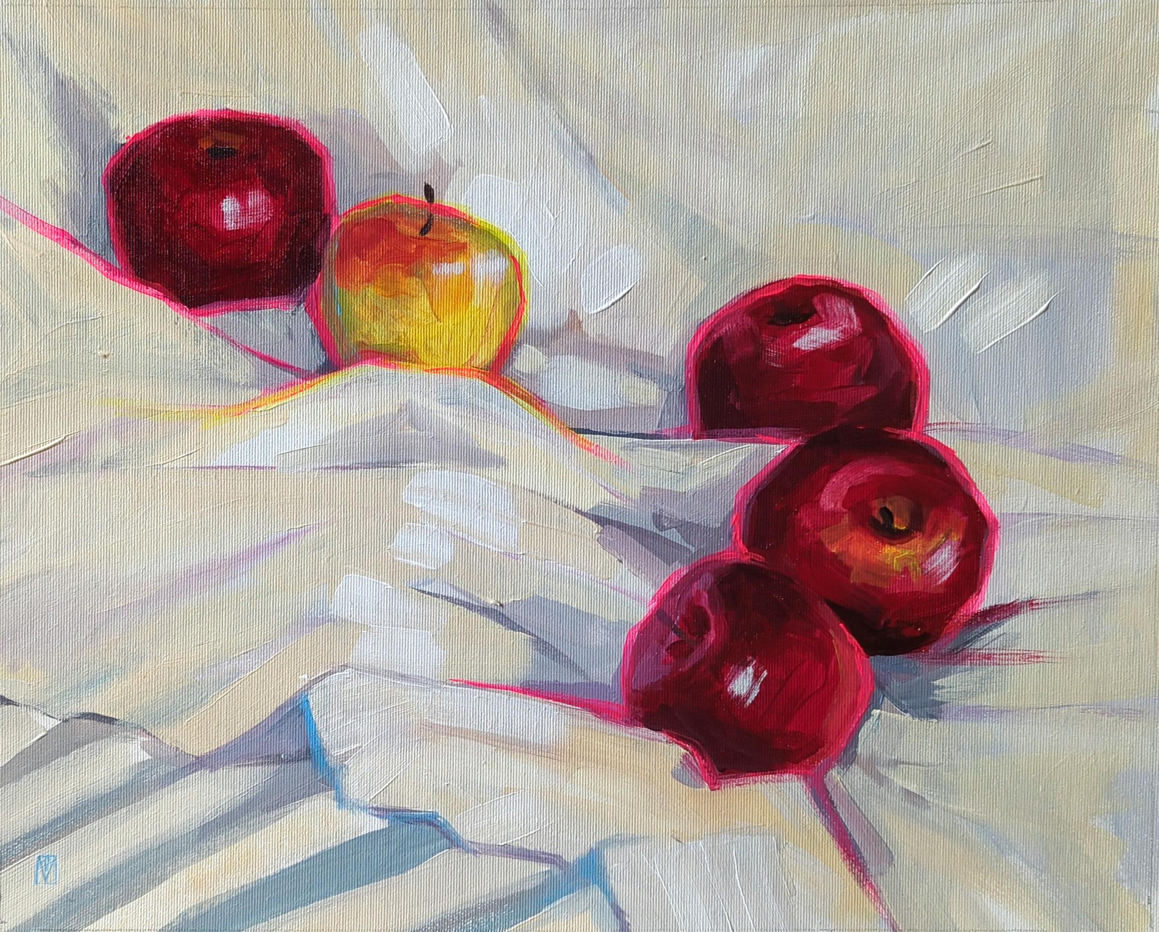Olha Vlasova Still-Life Painting – Schneewittchens Äpfel