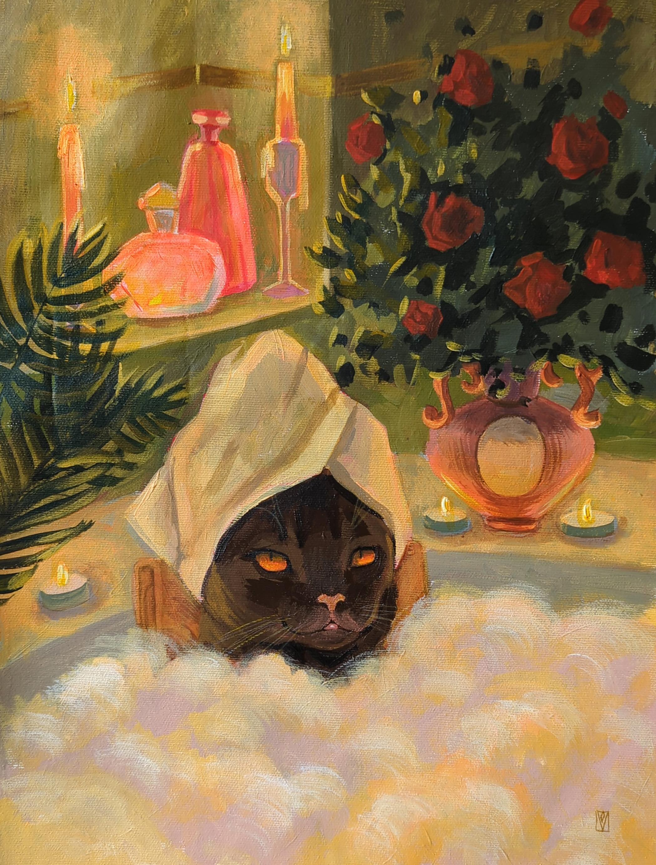 Interior Painting di Olha Vlasova - La pantera, serie Vacanze sull'isola felice