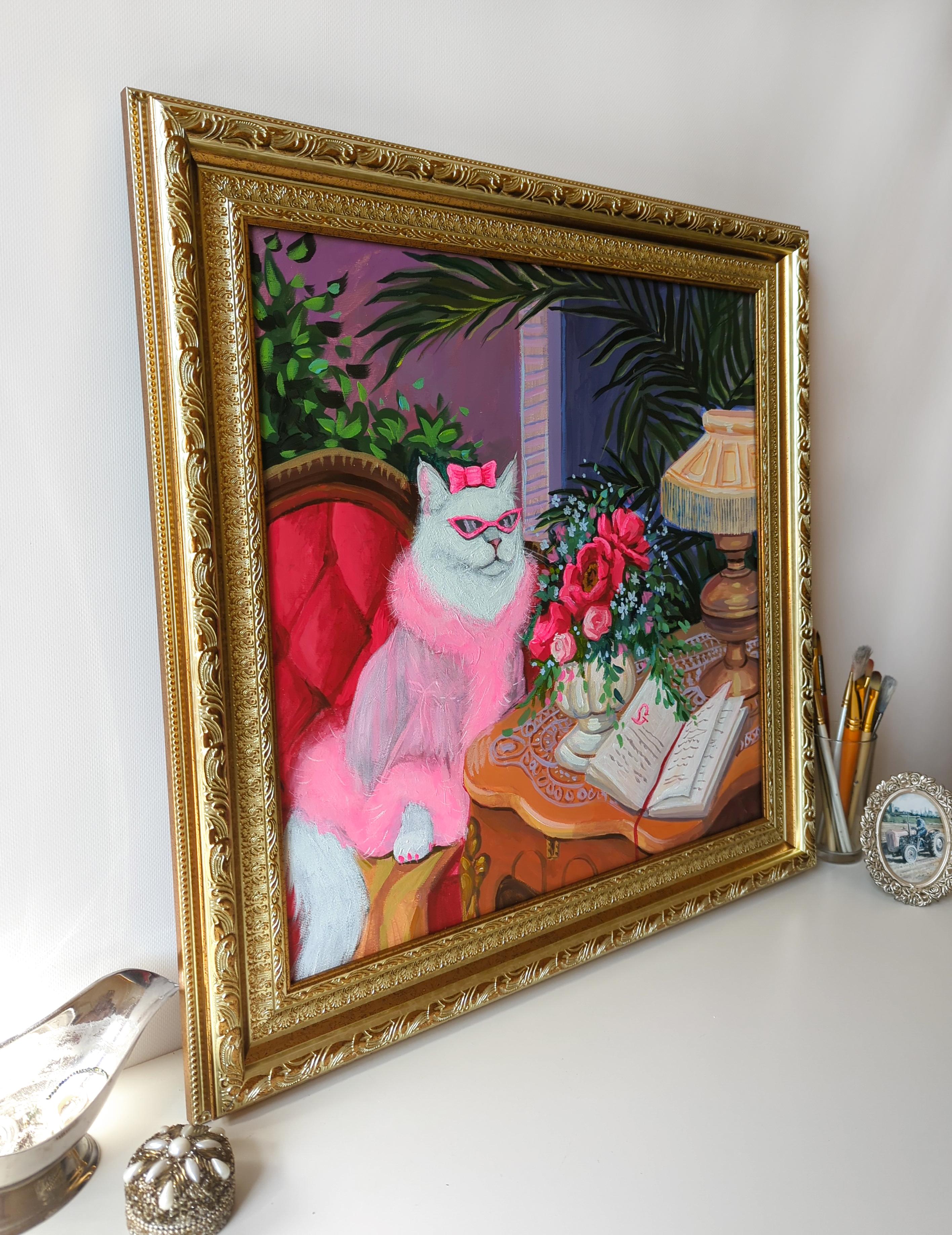 La Reina, serie Vacaciones en la Isla Feliz - Painting Contemporáneo de Olha Vlasova