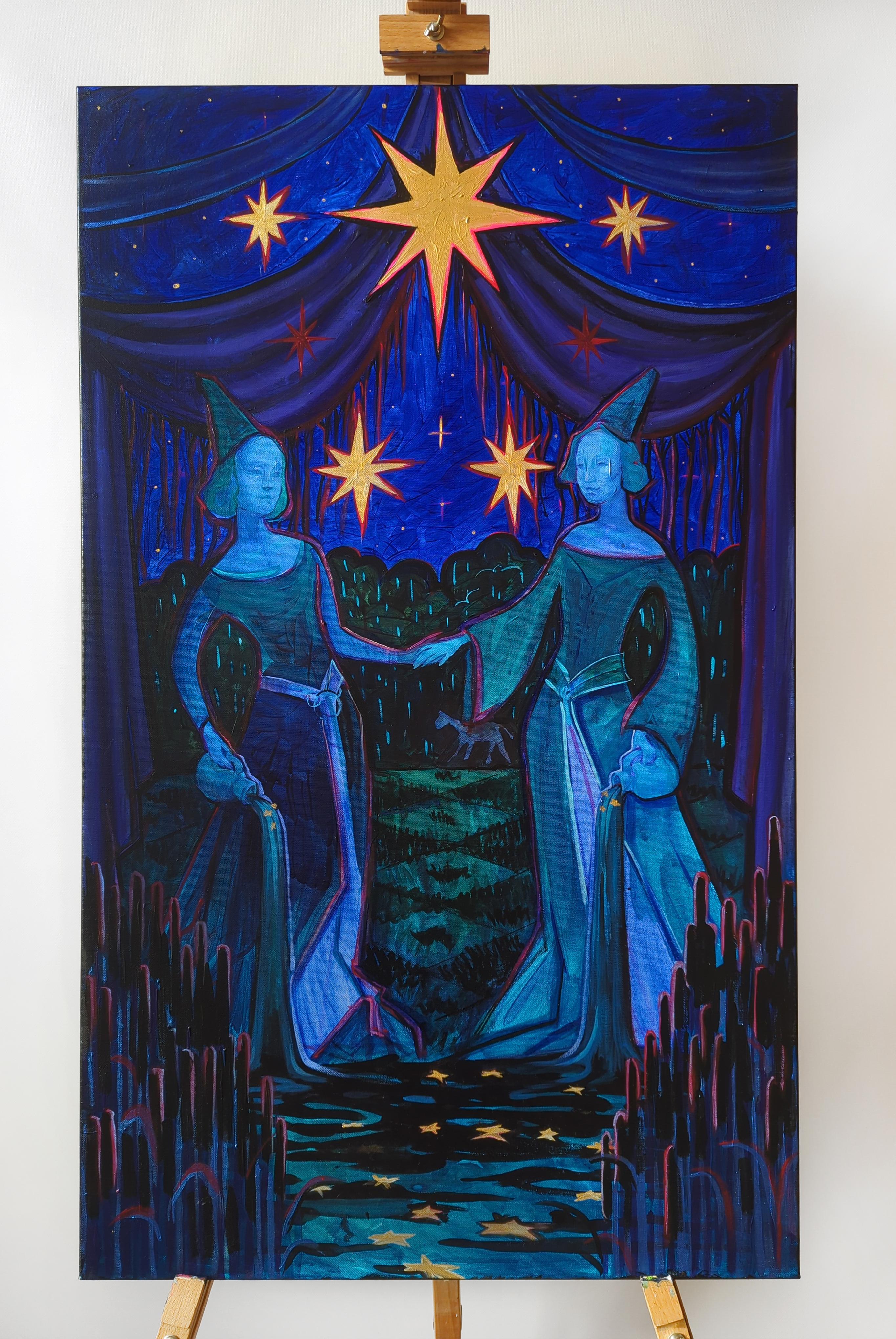„Der Stern“, figuratives Tarot-Gemälde von Olha Vlasova im Angebot 10