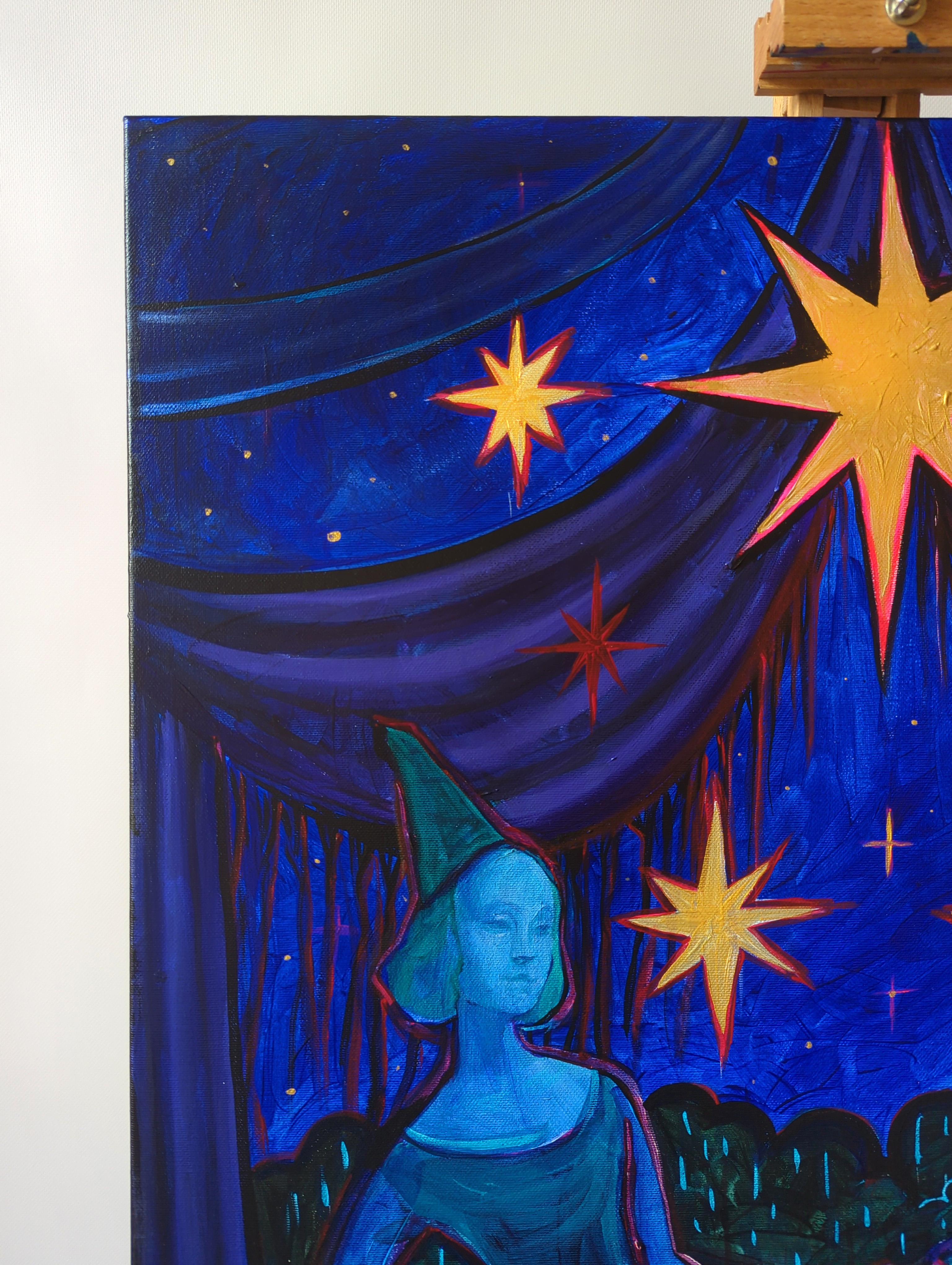 „Der Stern“, figuratives Tarot-Gemälde von Olha Vlasova im Angebot 11