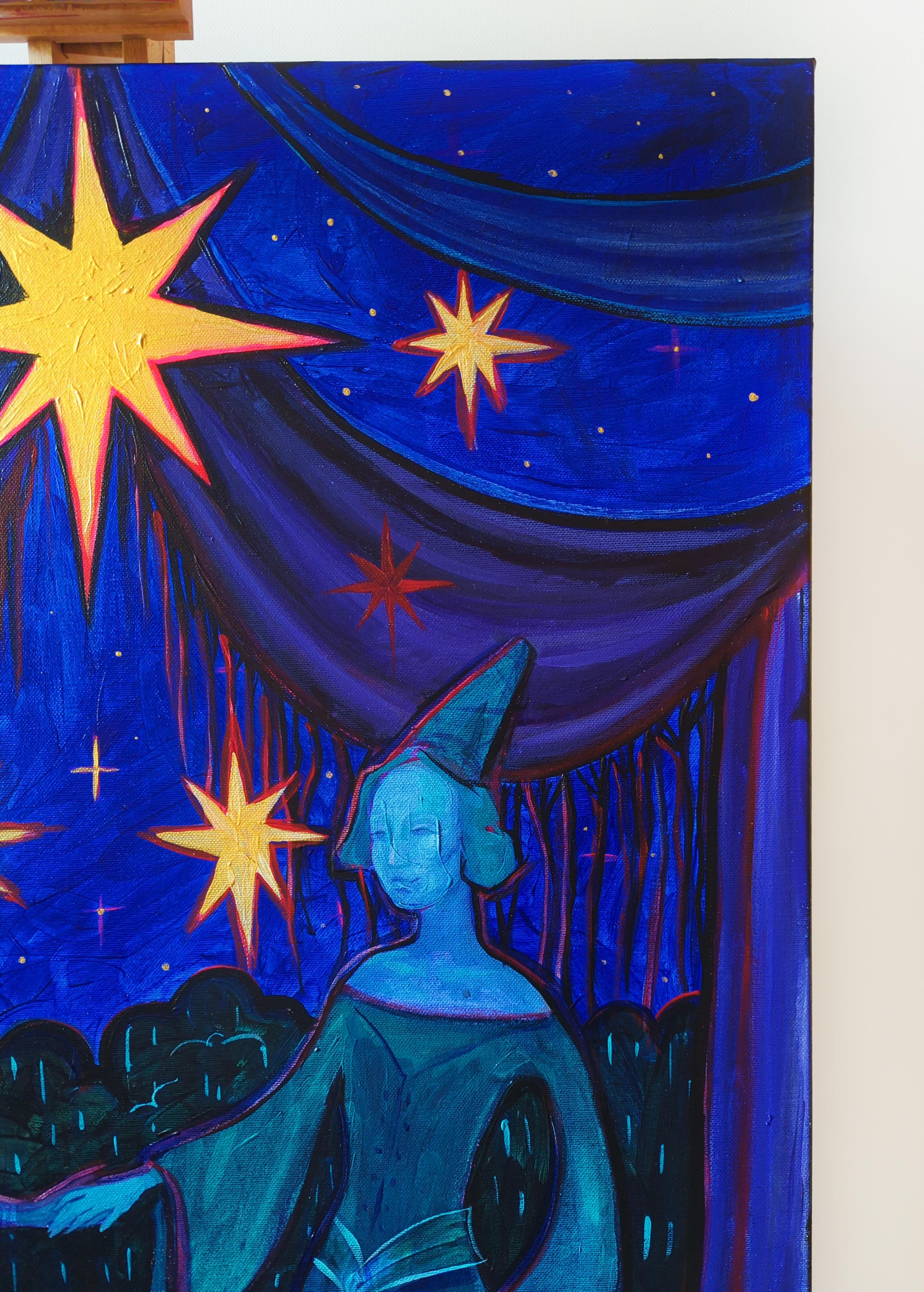 „Der Stern“, figuratives Tarot-Gemälde von Olha Vlasova im Angebot 12