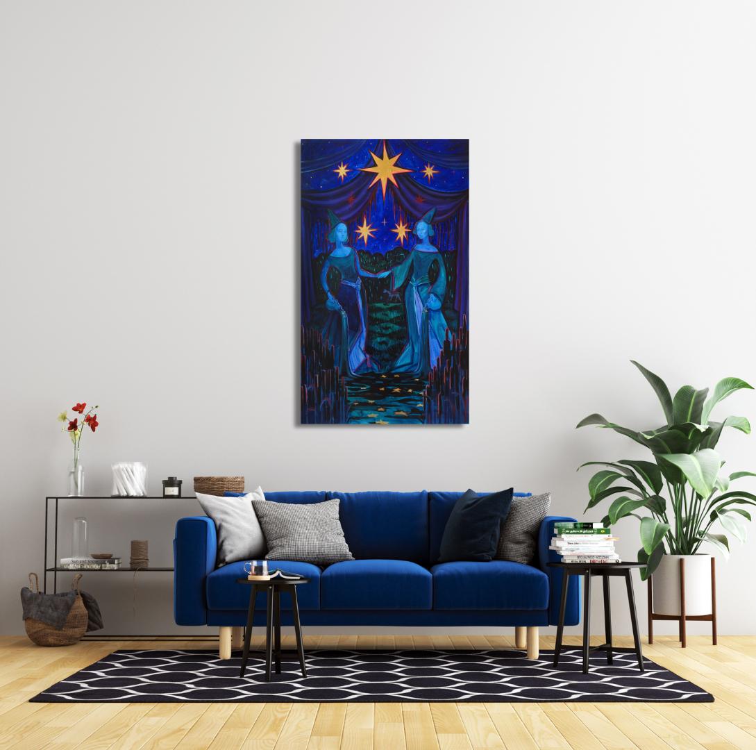 „Der Stern“, figuratives Tarot-Gemälde von Olha Vlasova im Angebot 16