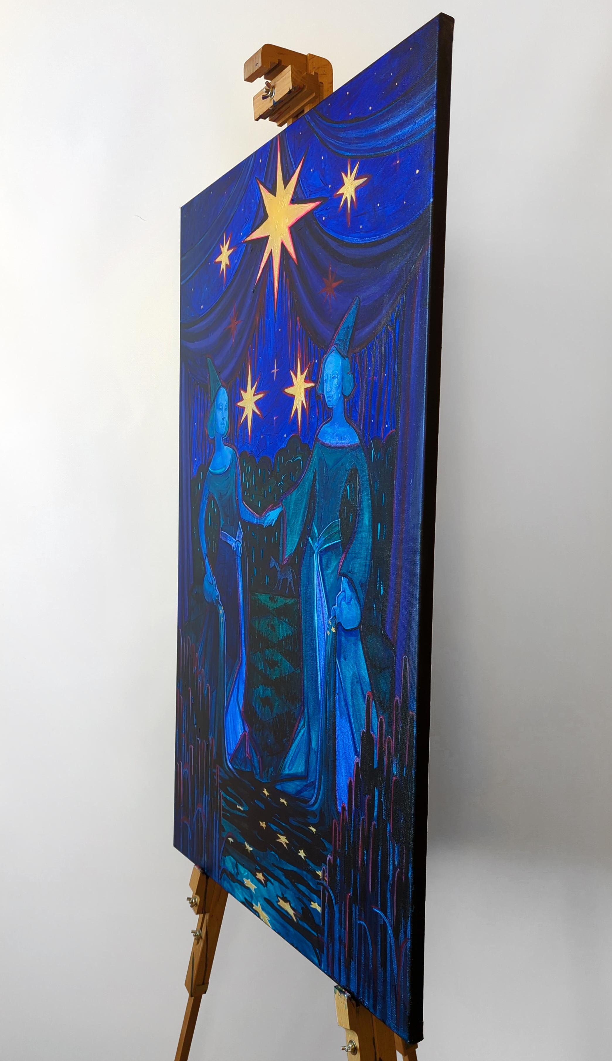 „Der Stern“, figuratives Tarot-Gemälde von Olha Vlasova im Angebot 3