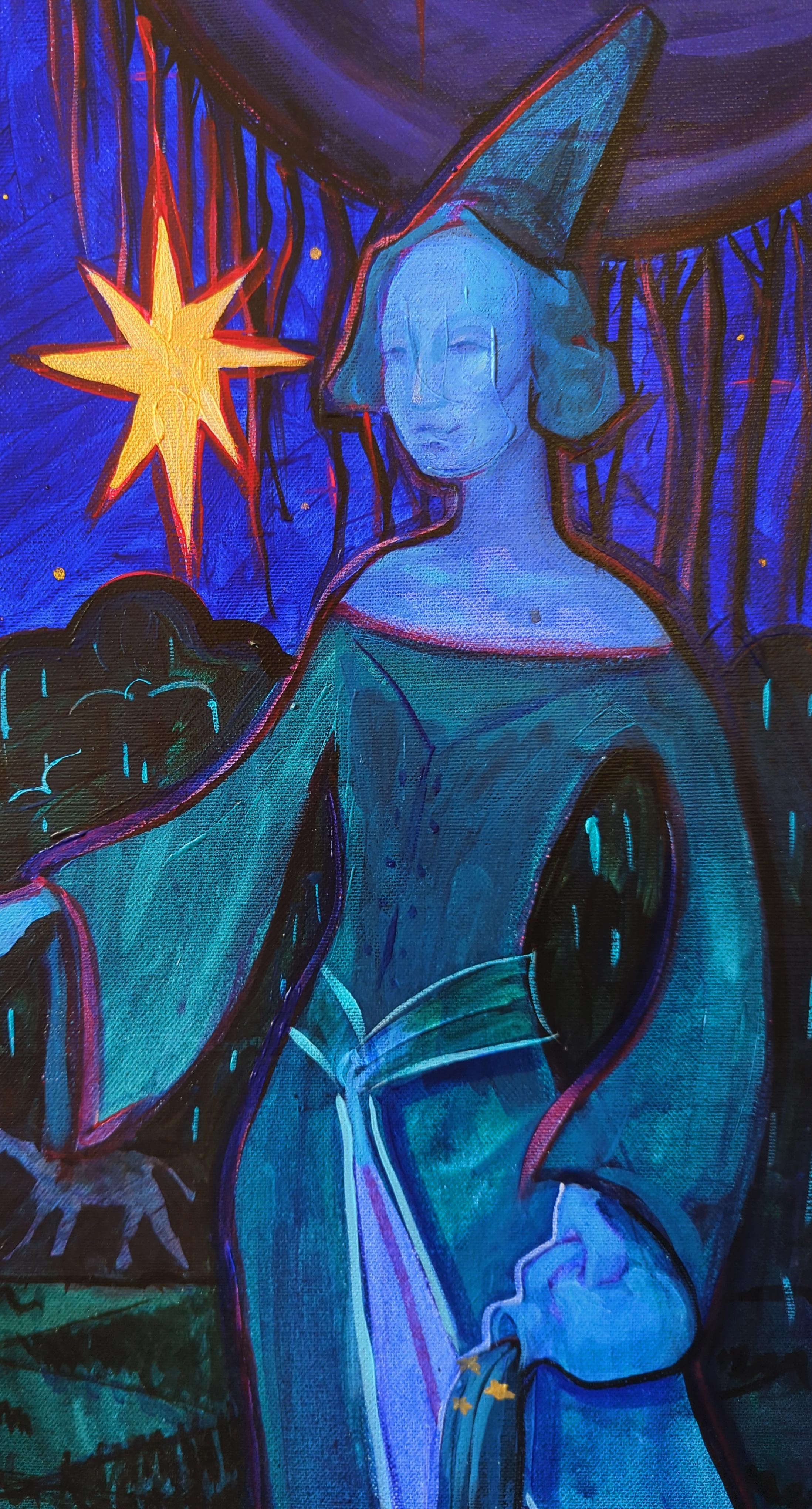 „Der Stern“, figuratives Tarot-Gemälde von Olha Vlasova im Angebot 4