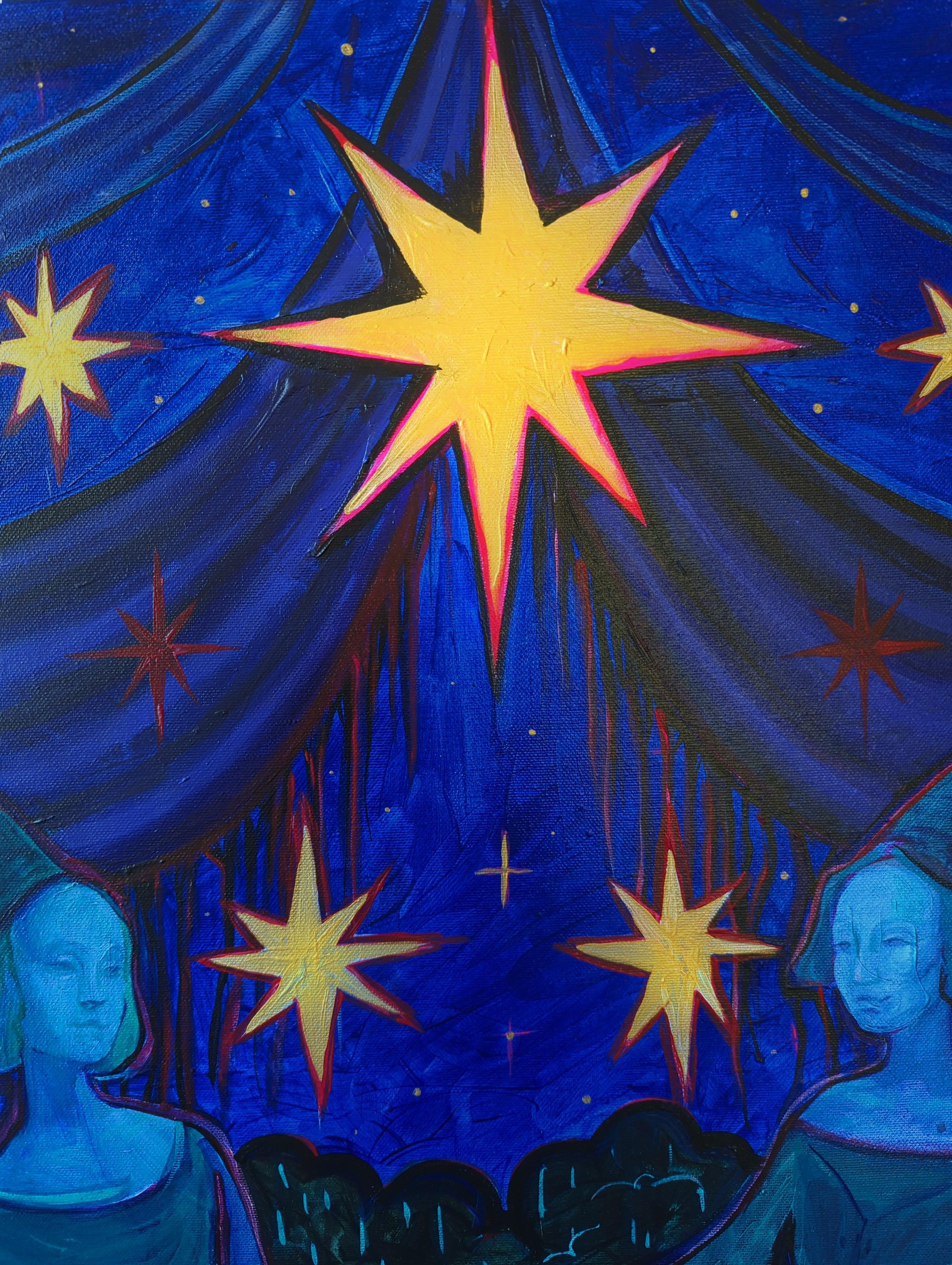 „Der Stern“, figuratives Tarot-Gemälde von Olha Vlasova im Angebot 6