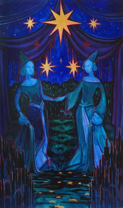 « L'étoile », peinture figurative de tarot d'Olha Vlasova