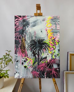 "Tropic love" neon painting by Olha Vlasova