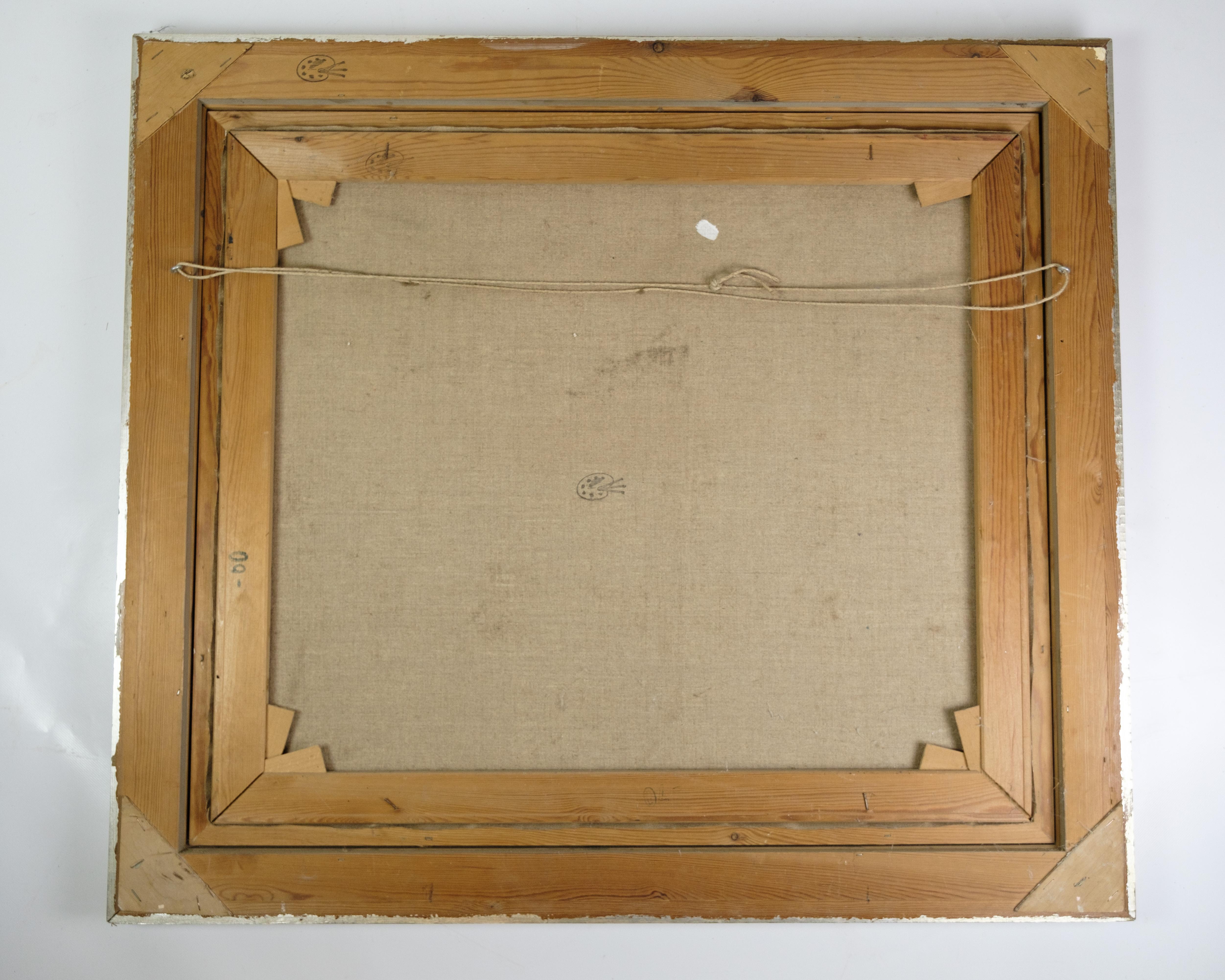 Mid-20th Century Oli Painting Made On Canvas With A Wooden Frame From 1940s For Sale